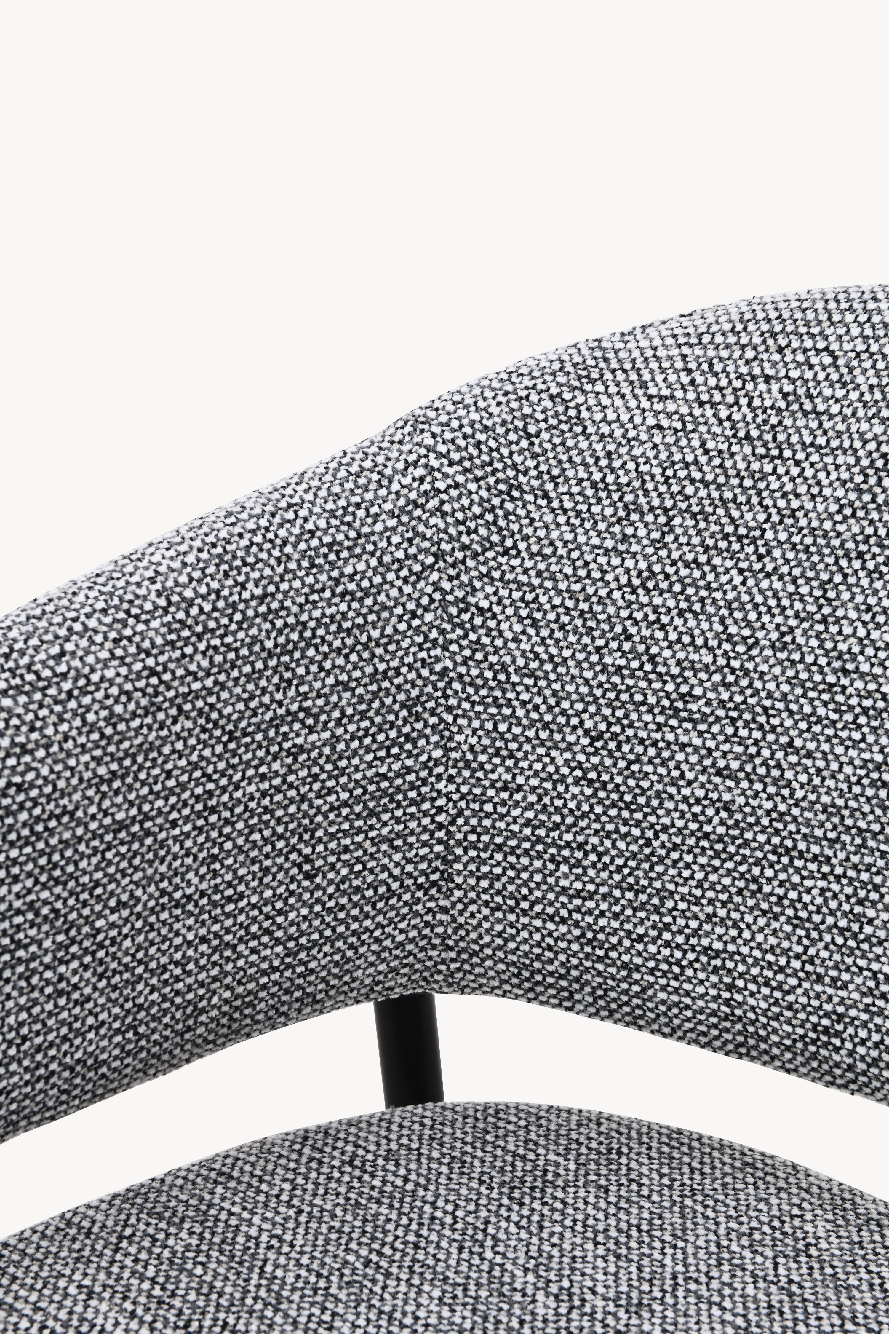 Martina Fabric Chairs, Set of 2, Grey with Black Metal Legs - Detail image 14