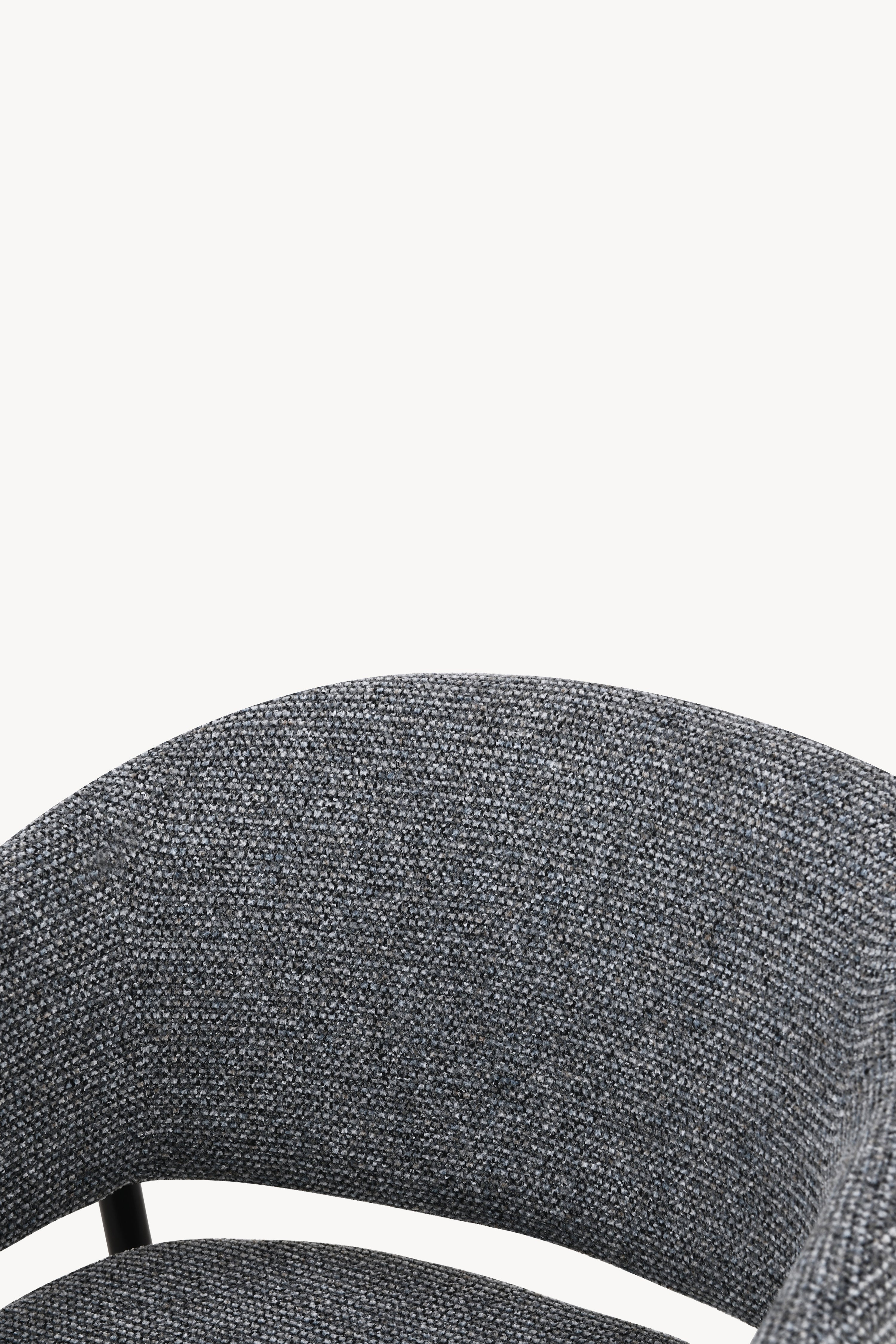 Chaises en tissu Martina, Lot de 2, Gris Foncé avec pieds en métal noir - Image de détail 1