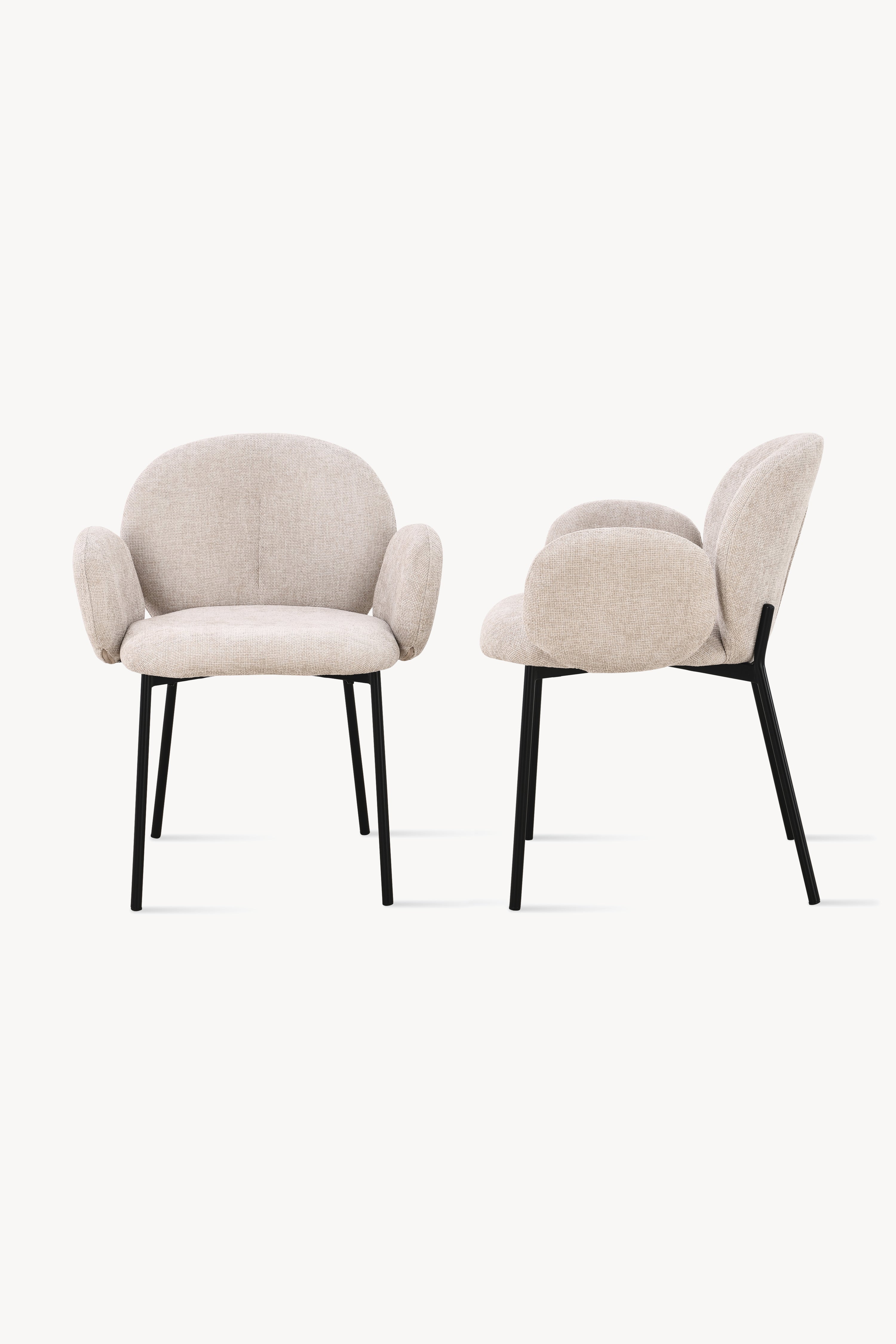 Sedie in tessuto Micky, Set da 2, Beige - Immagine dettaglio 3
