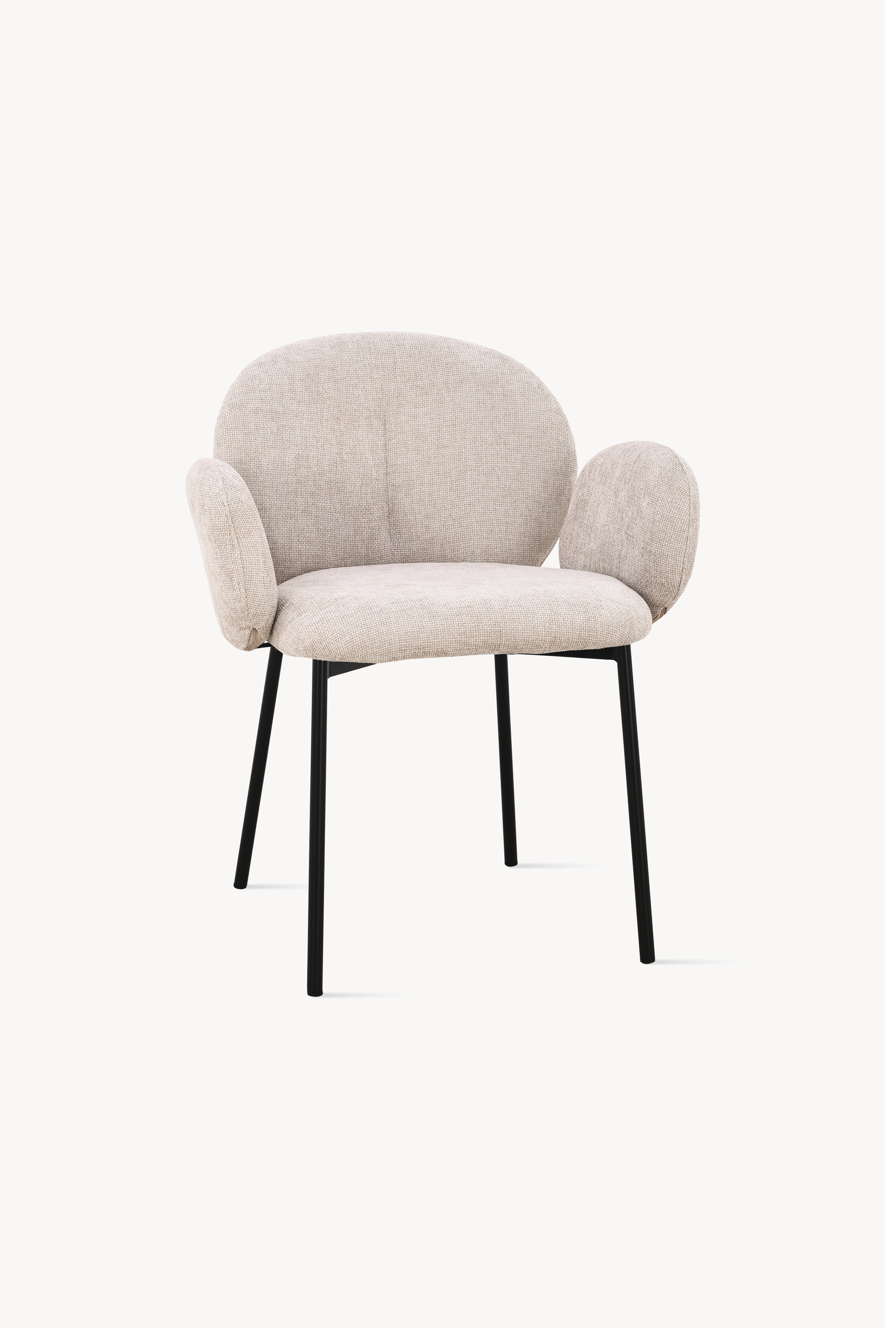 Sedie in tessuto Micky, Set da 2, Beige - Immagine dettaglio 1