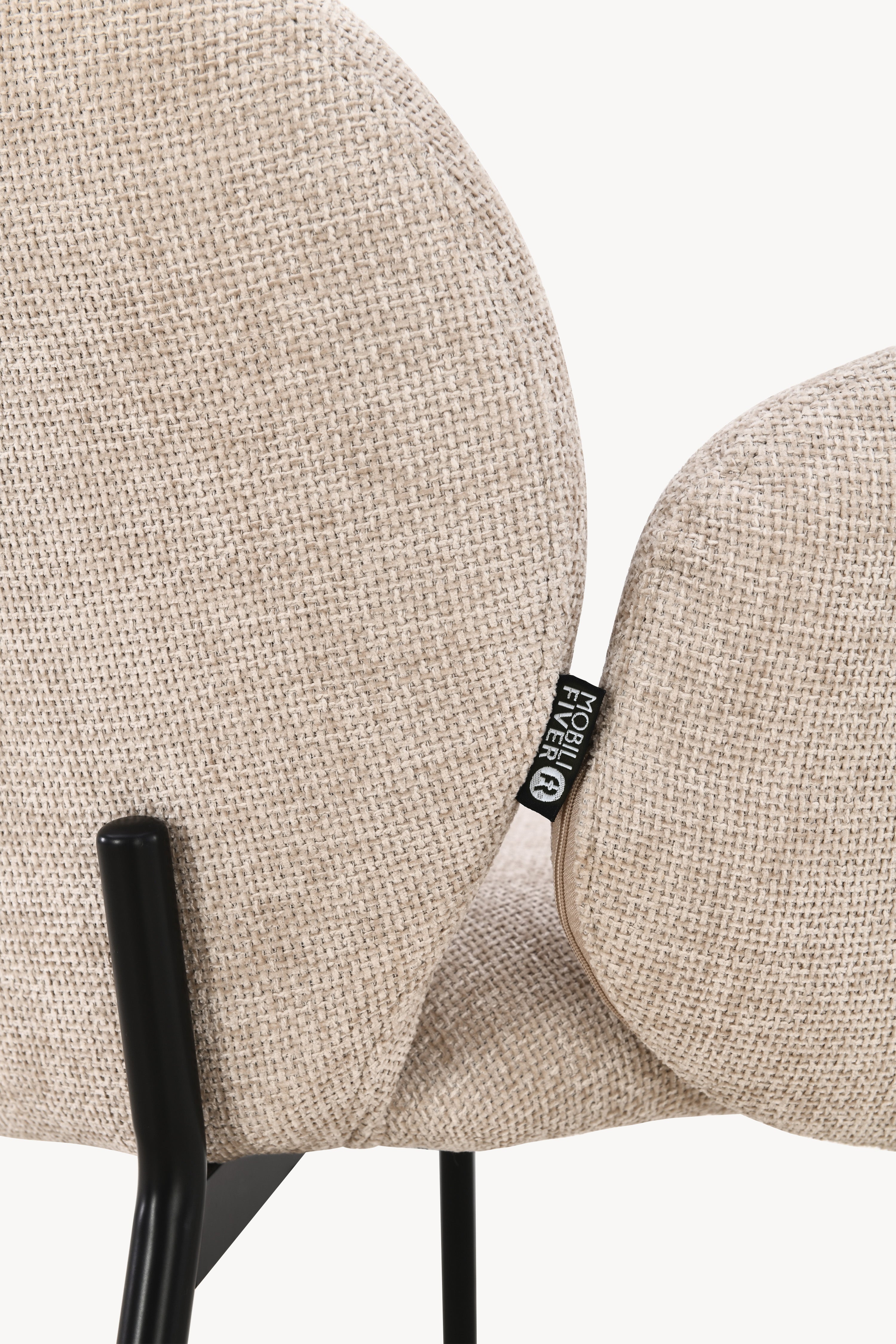 Sedie in tessuto Micky, Set da 2, Beige - Immagine dettaglio 4