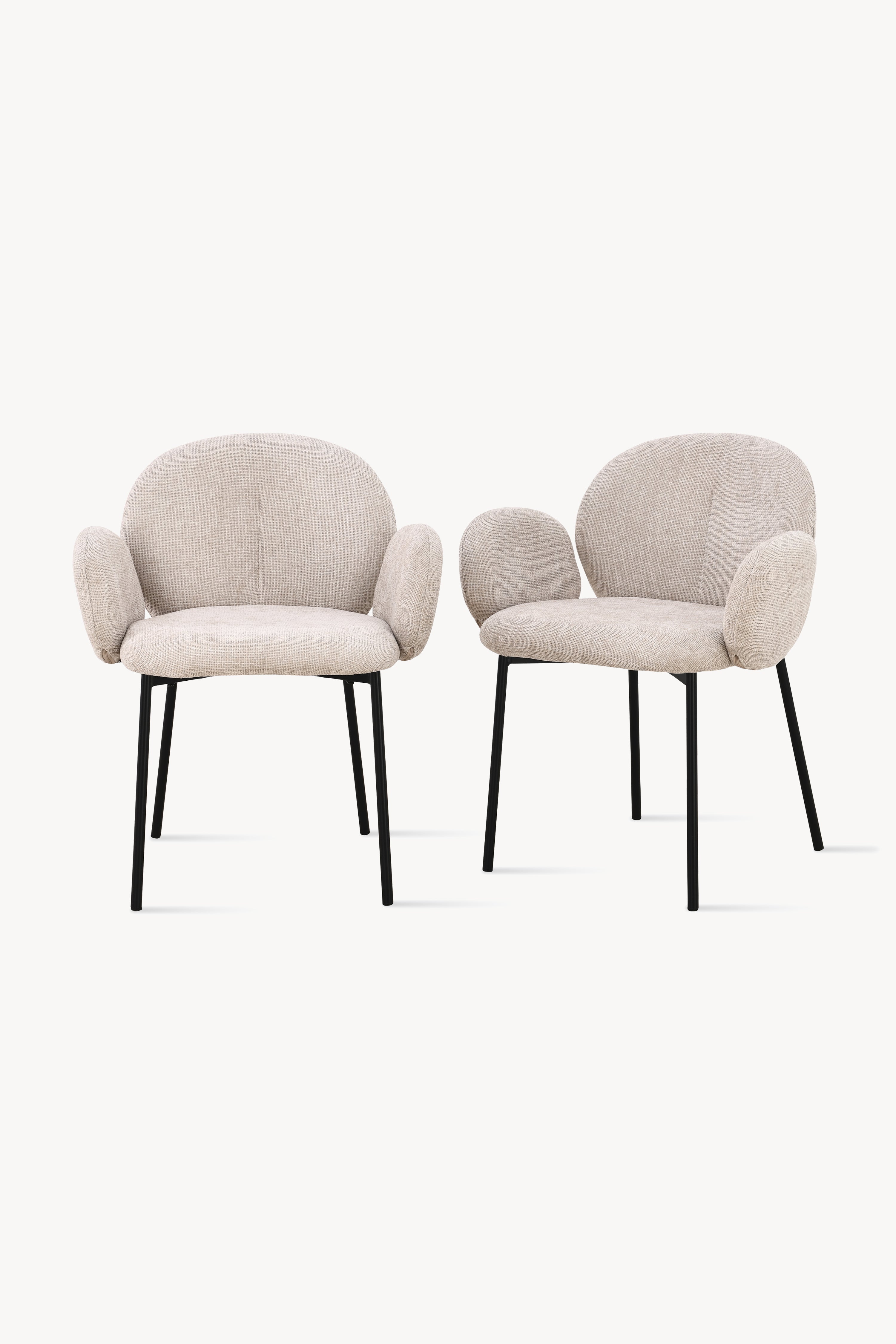 Sedie in tessuto Micky, Set da 2, Beige - Immagine principale