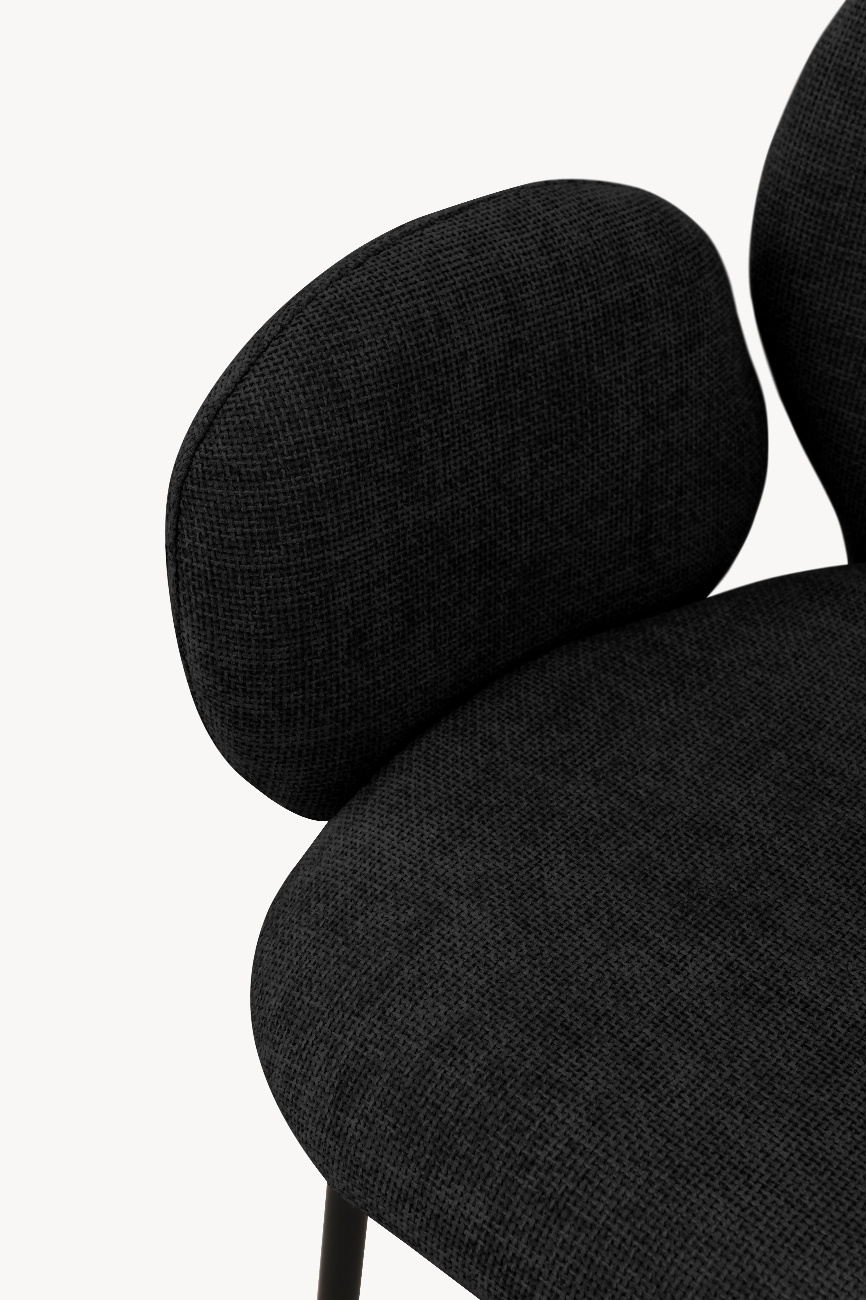 Sedie in tessuto Micky, Set da 2, Nero - Immagine dettaglio 7