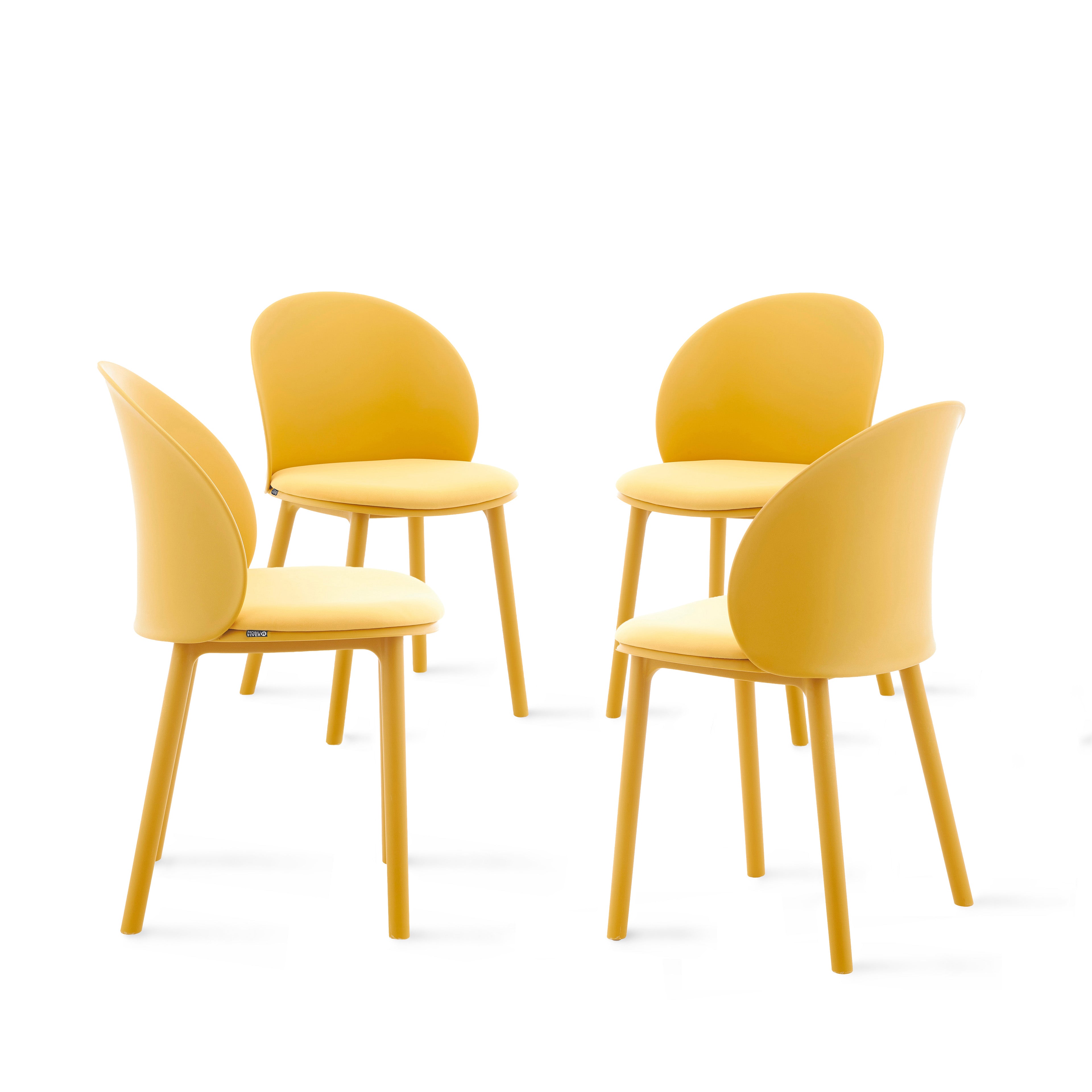 Melissa stoelen, set van 4, Mosterdgeel - Main image