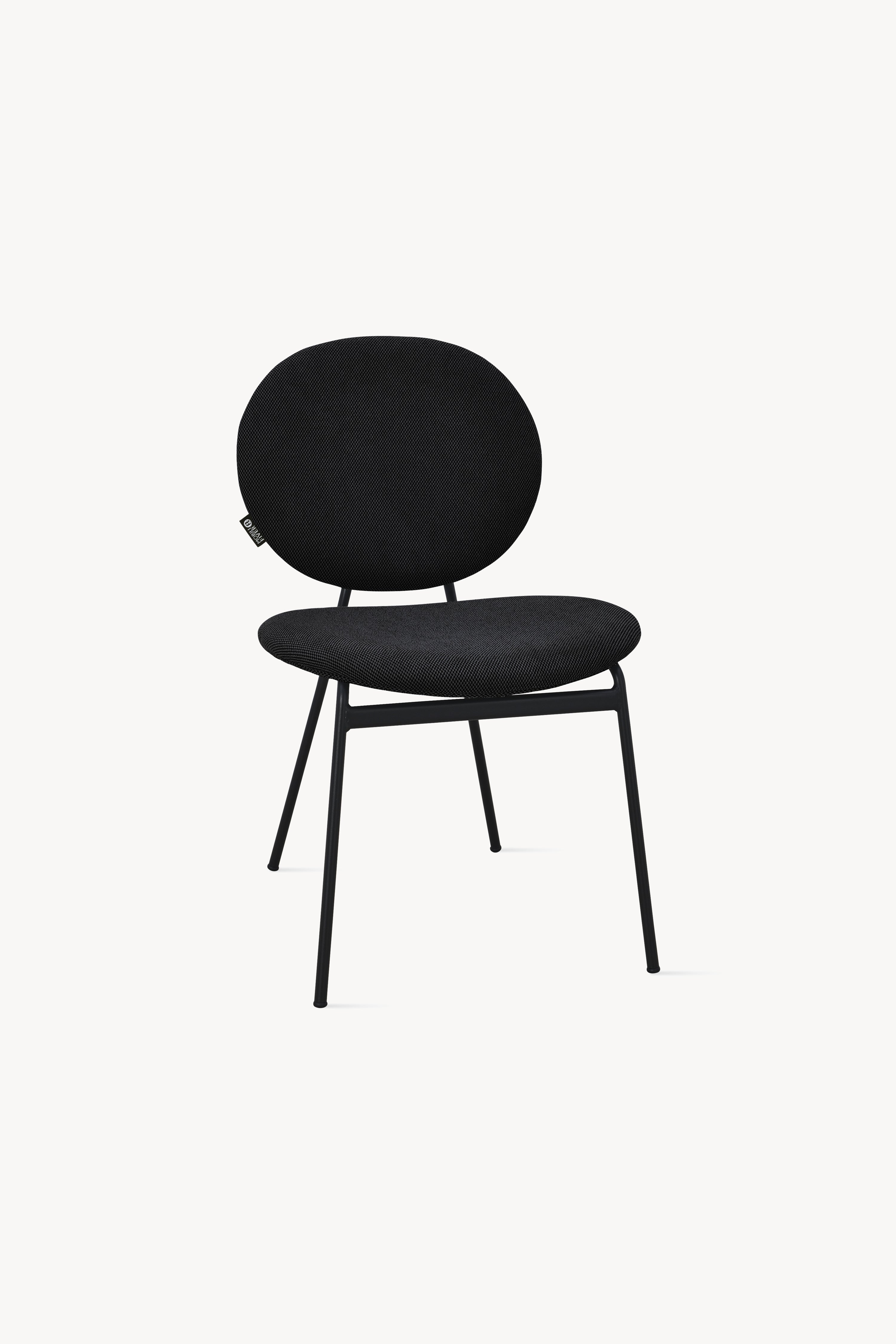 Sedie in tessuto Pietro, Set da 2, Grigio Scuro - Immagine dettaglio 3