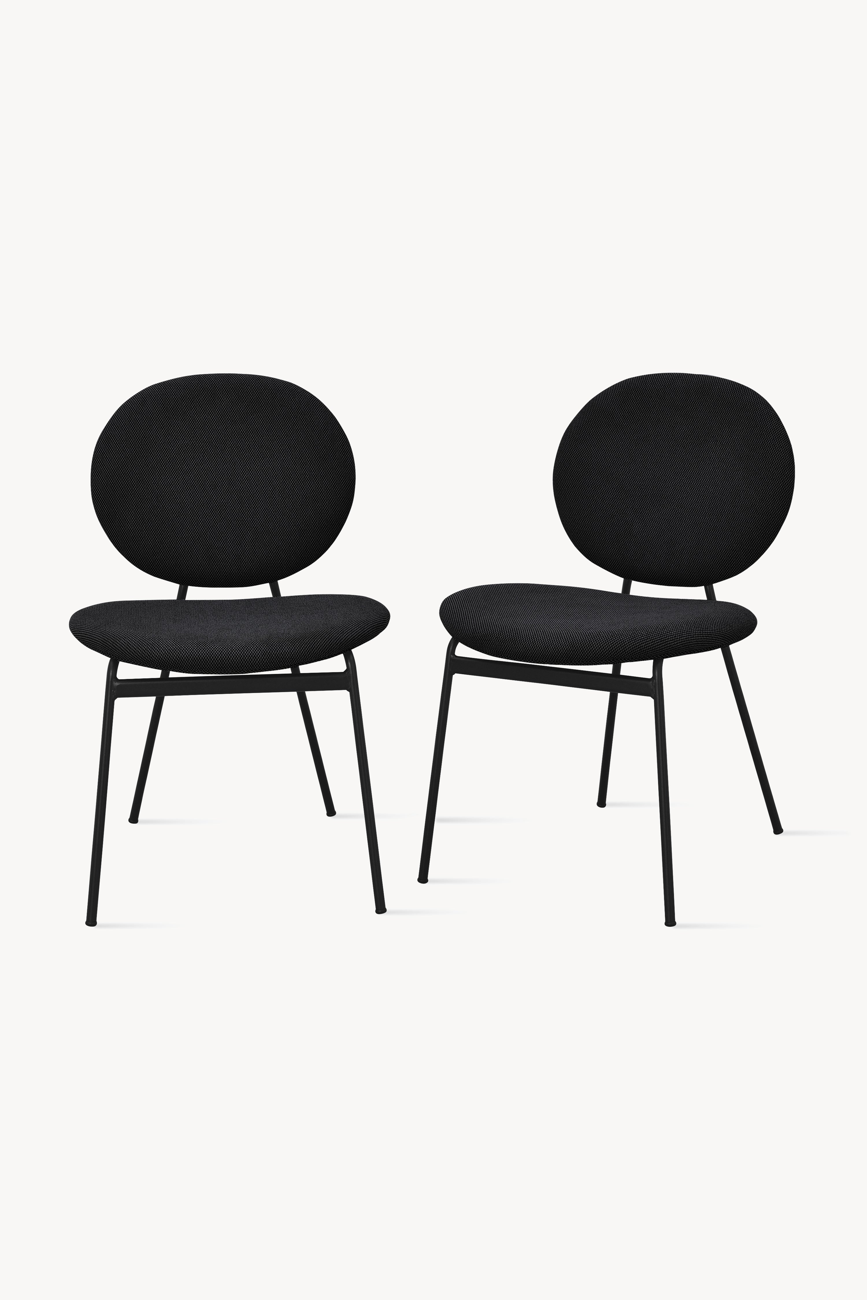 Sedie in tessuto Pietro, Set da 2, Grigio Scuro - Immagine principale