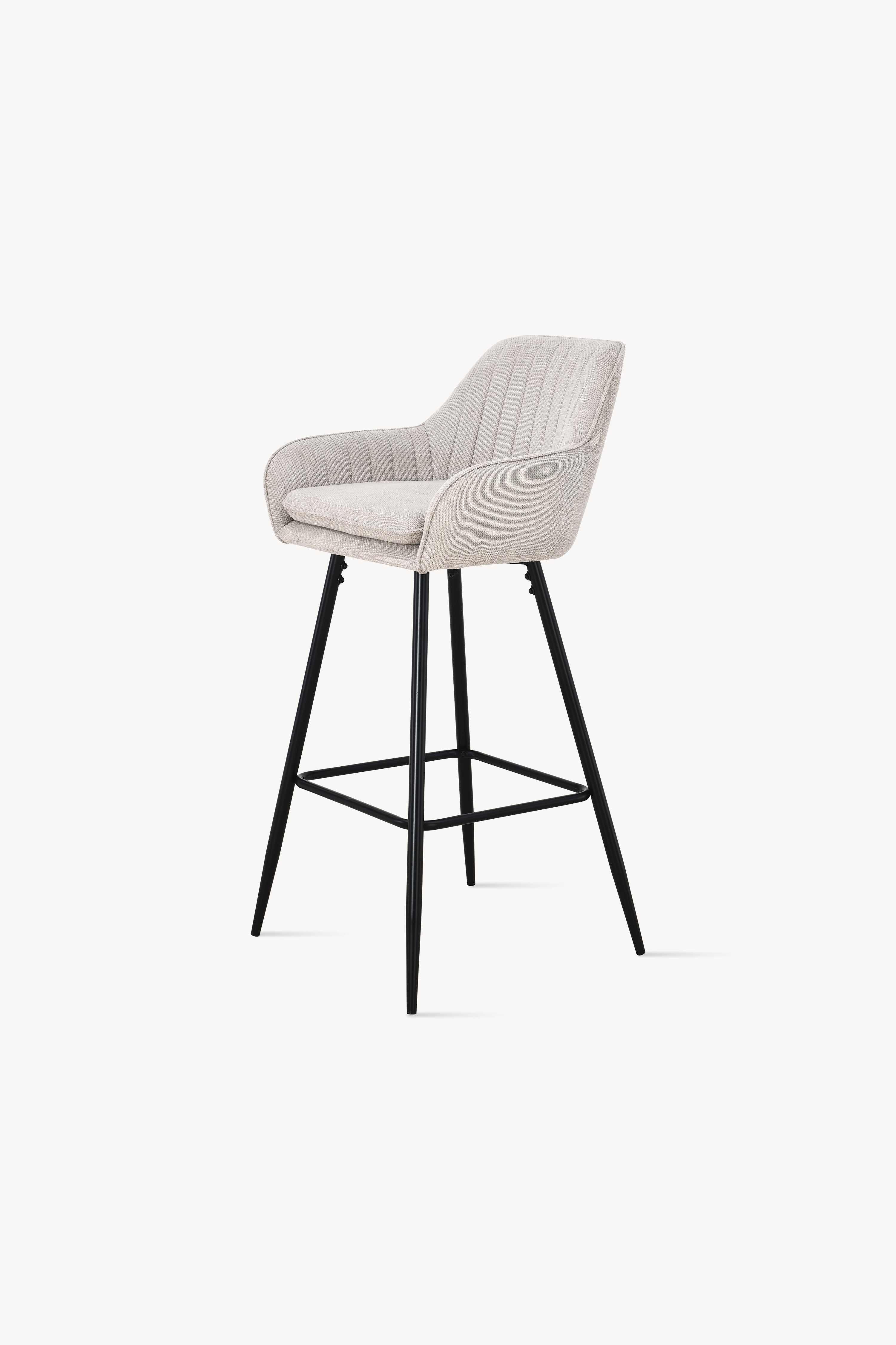 Taburete din material textil Roberto, Set de 2, Bej - Imagine detaliu 2