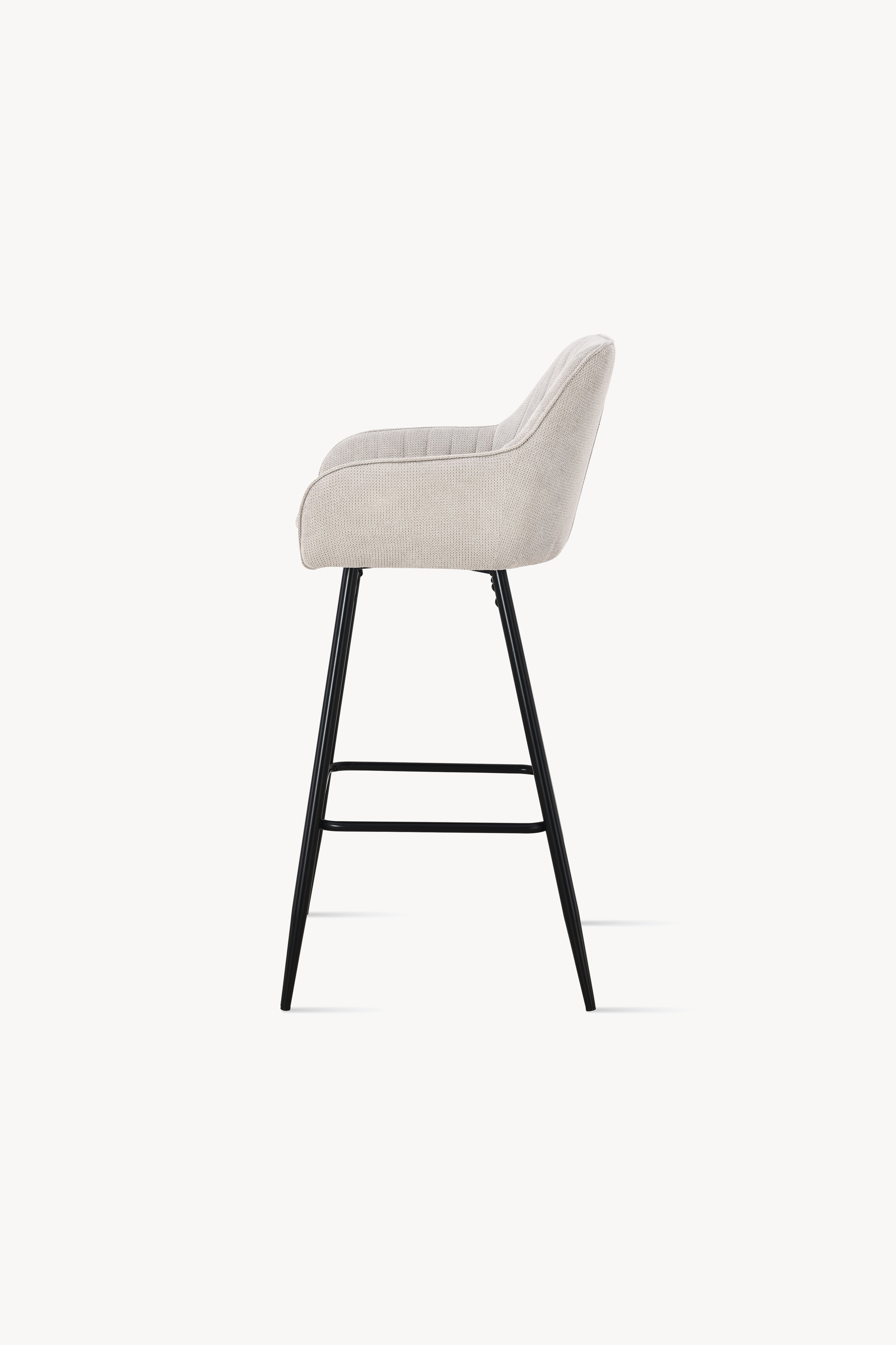 Taburete din material textil Roberto, Set de 2, Bej - Imagine detaliu 7