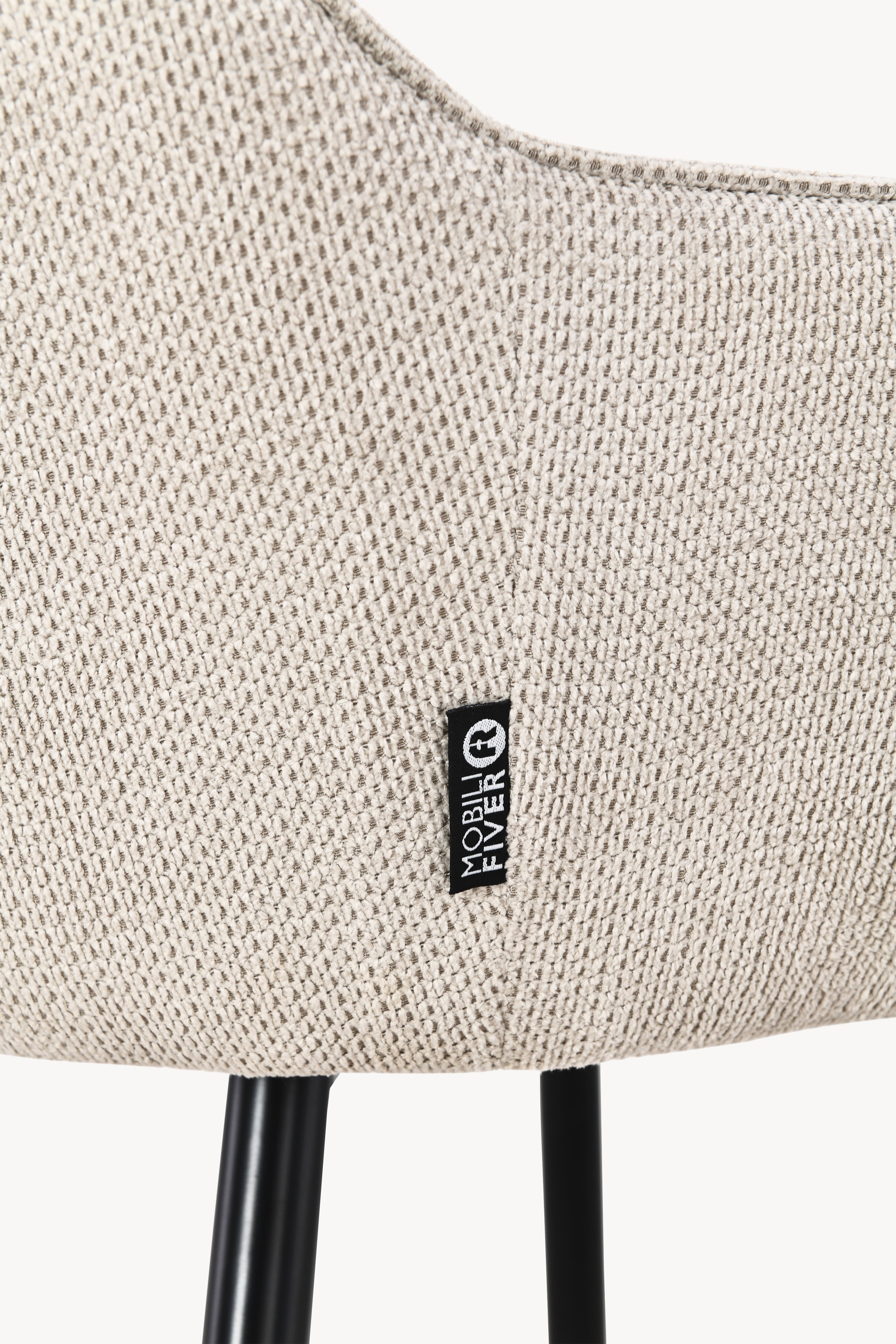 Taburete din material textil Roberto, Set de 2, Bej - Imagine detaliu 16