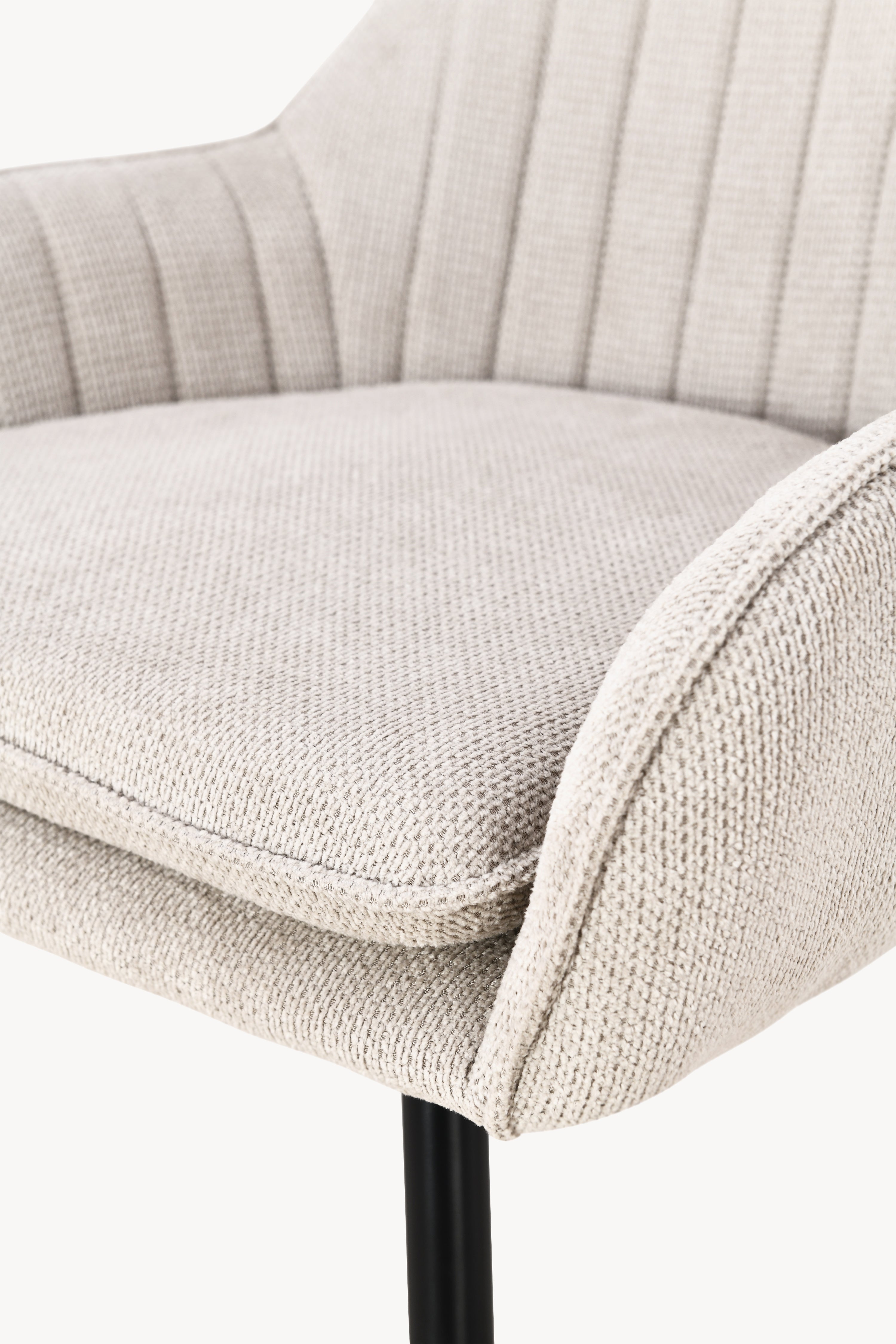 Taburete din material textil Roberto, Set de 2, Bej - Imagine detaliu 15