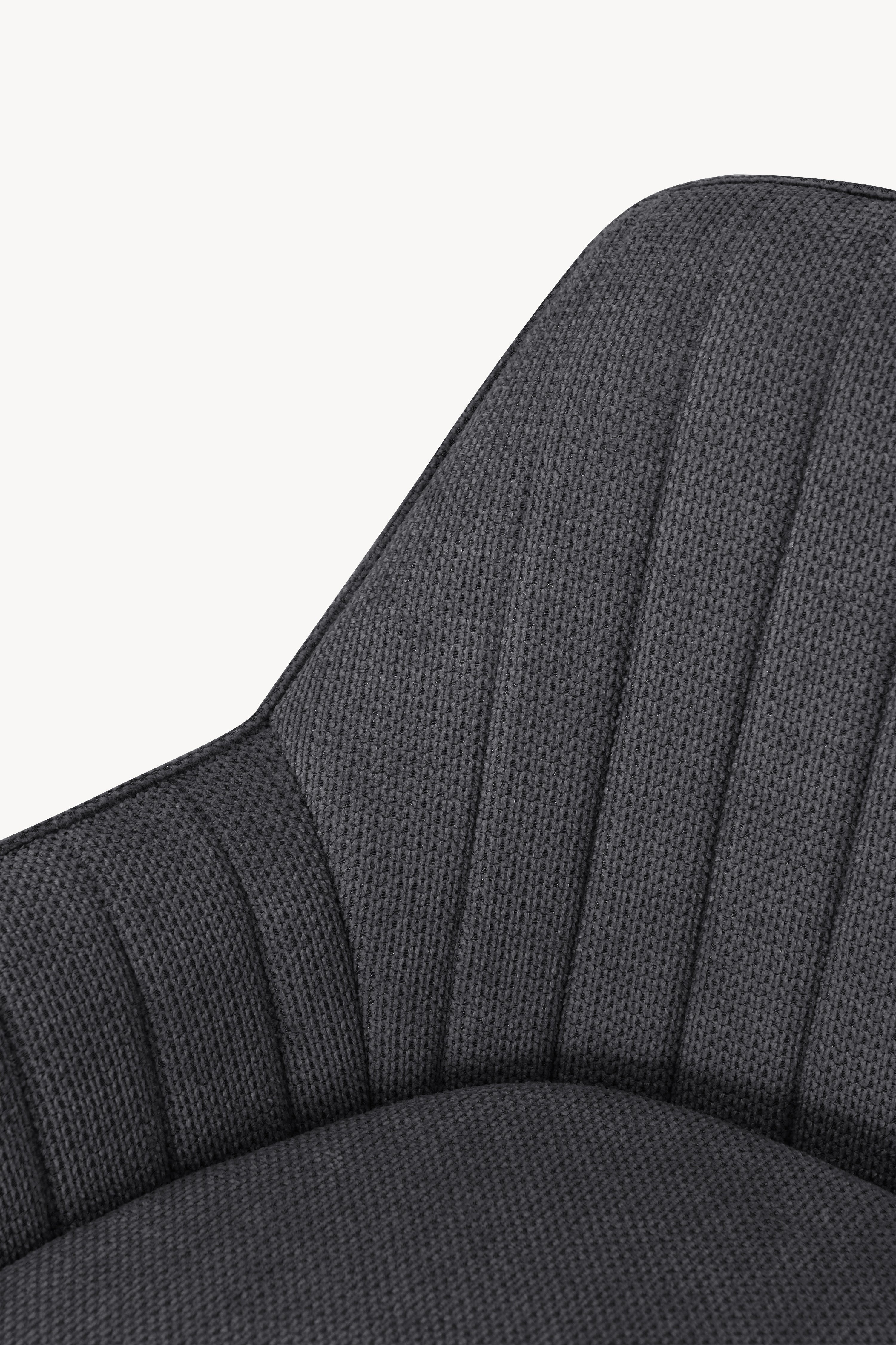Hocker aus Stoff Roberto, 2er-Set, Dunkelgrau - Detailbild 14
