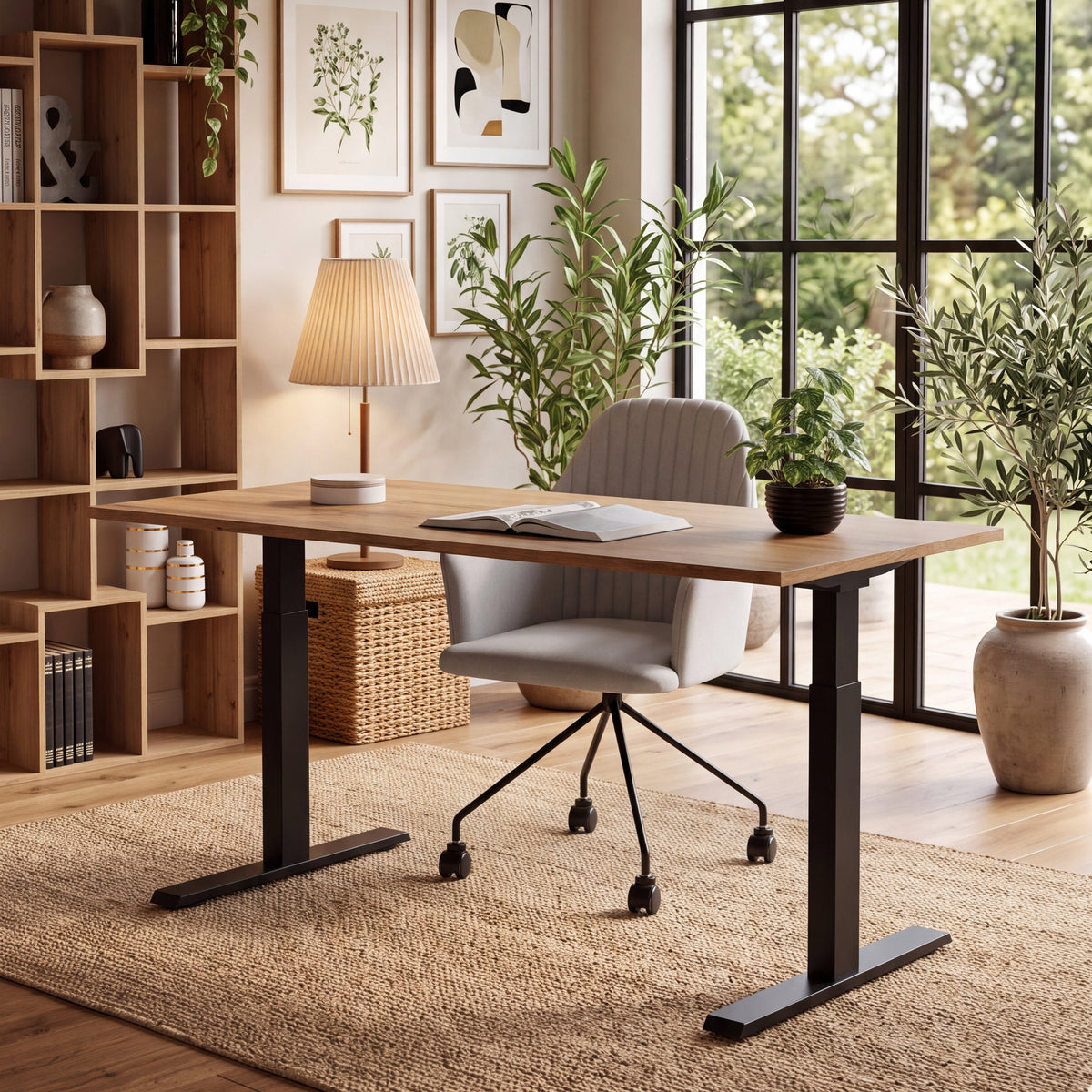 Office Chair with Casters, Romina with Light Grey Armrests - Set image 1