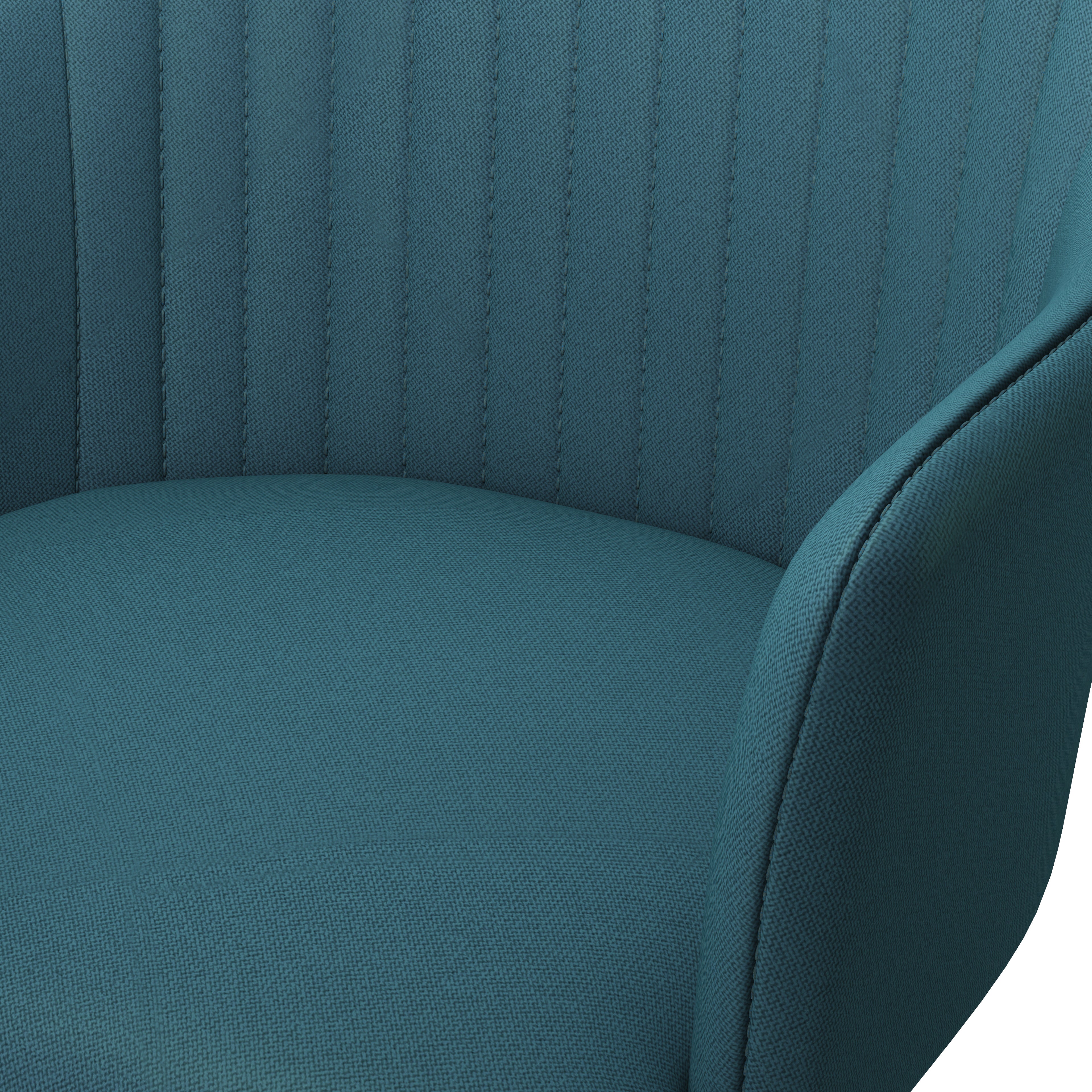 Chaise de Bureau à Roulettes Romina, Avec Accoudoirs - Bleu Pétrole