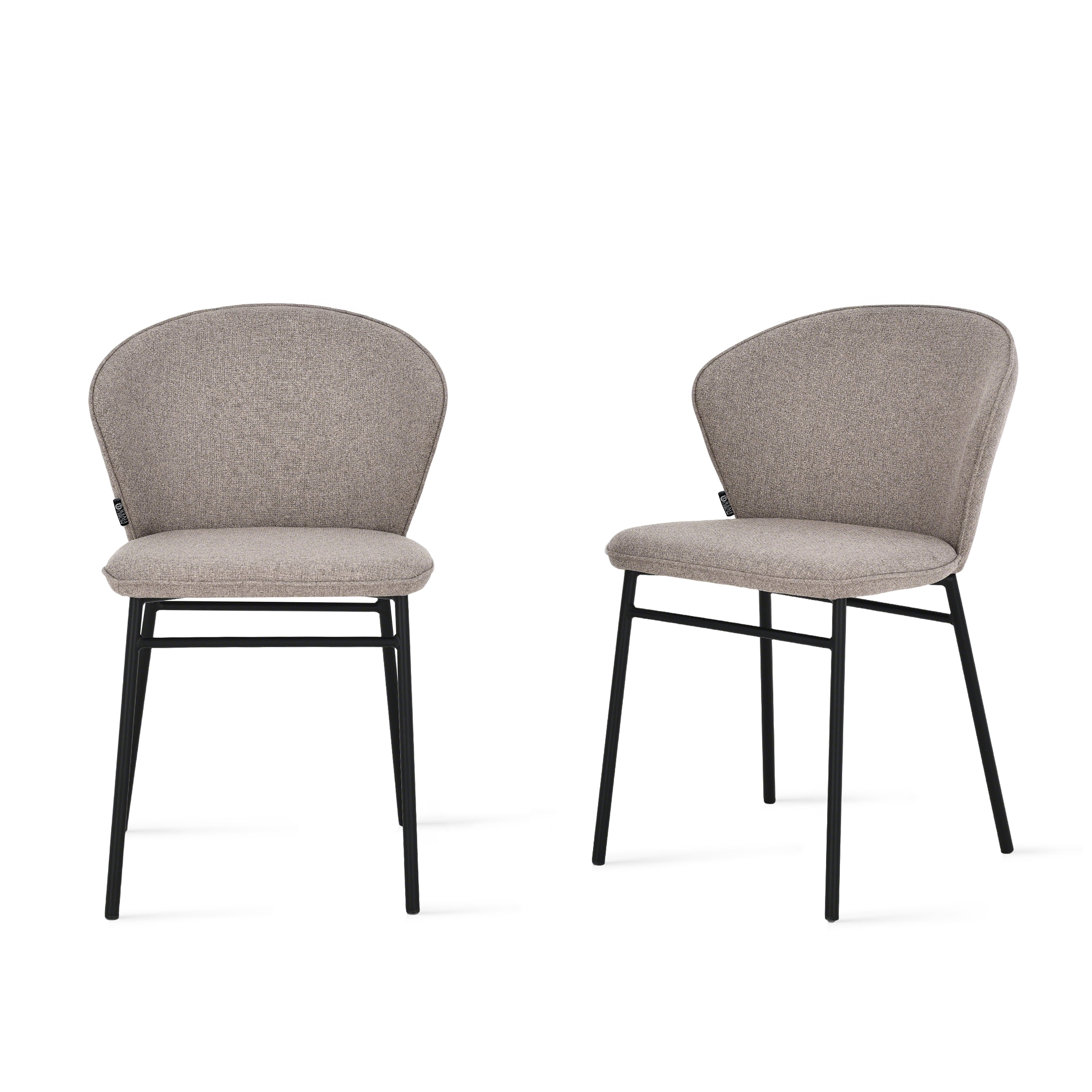 Chaises en tissu Rossella, Lot de 2, Gris Tourterelle