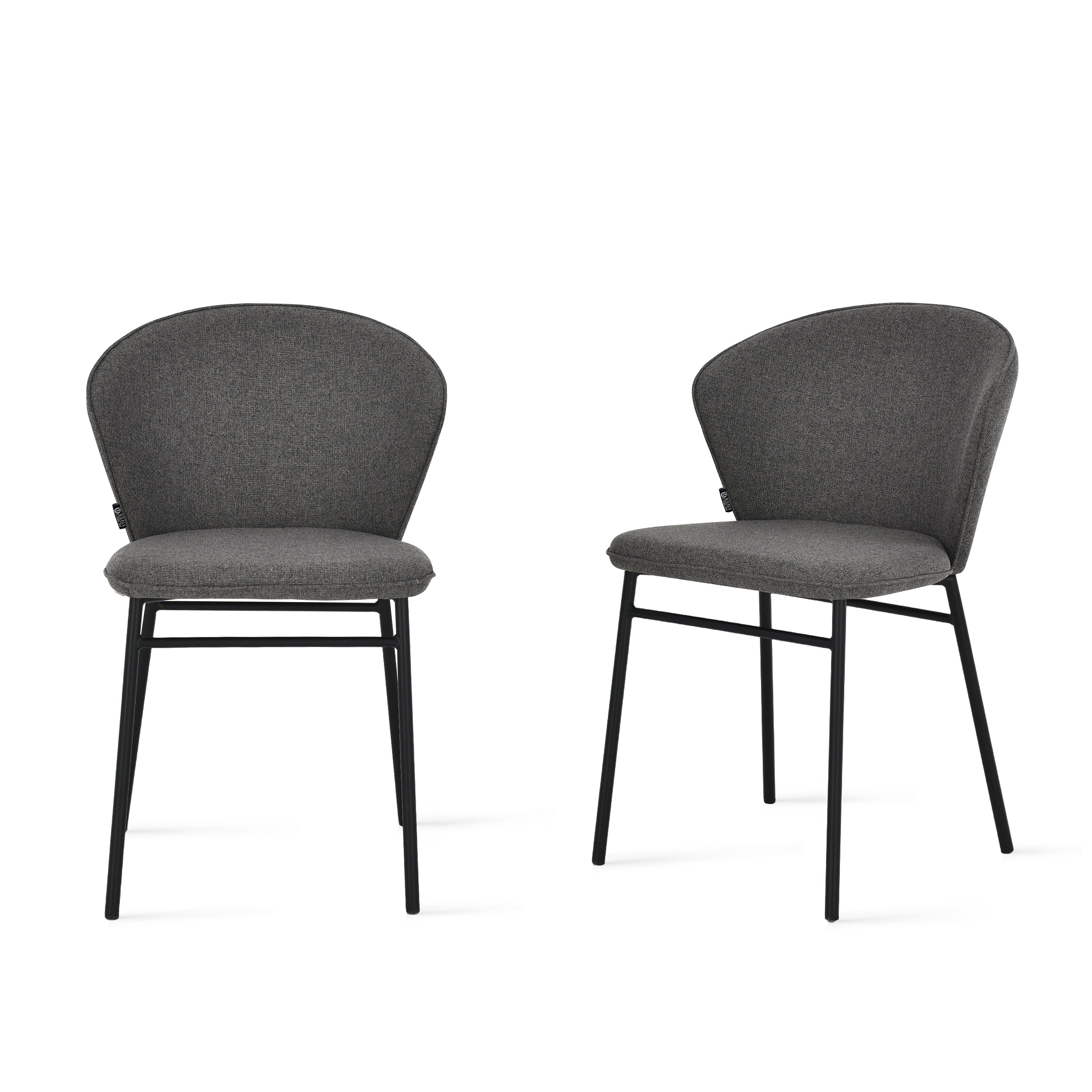 Chaises en tissu Rossella, Lot de 2, Anthracite