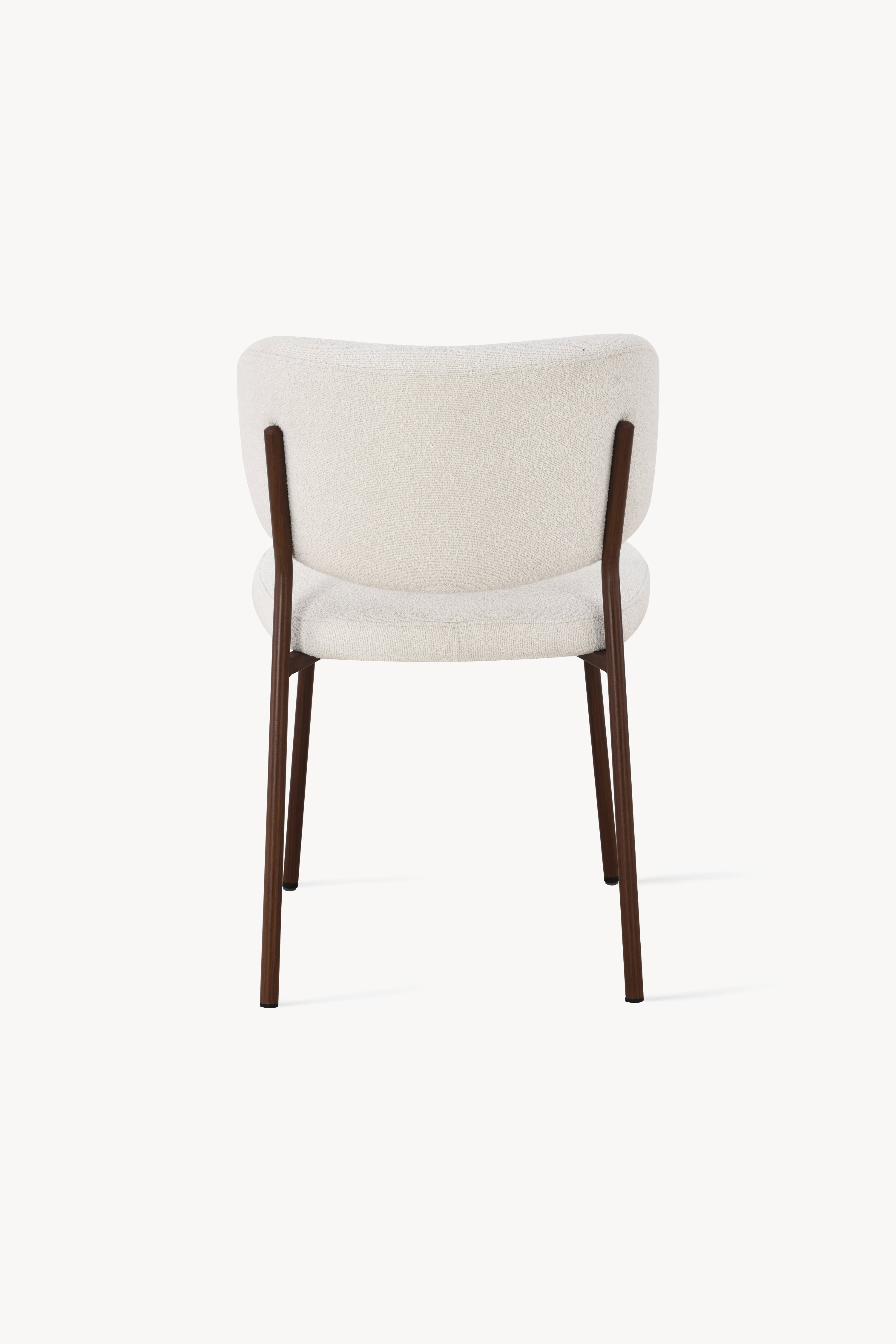Chaises en tissu Silvia, Lot de 2, Blanc Crème - Image de détail 5