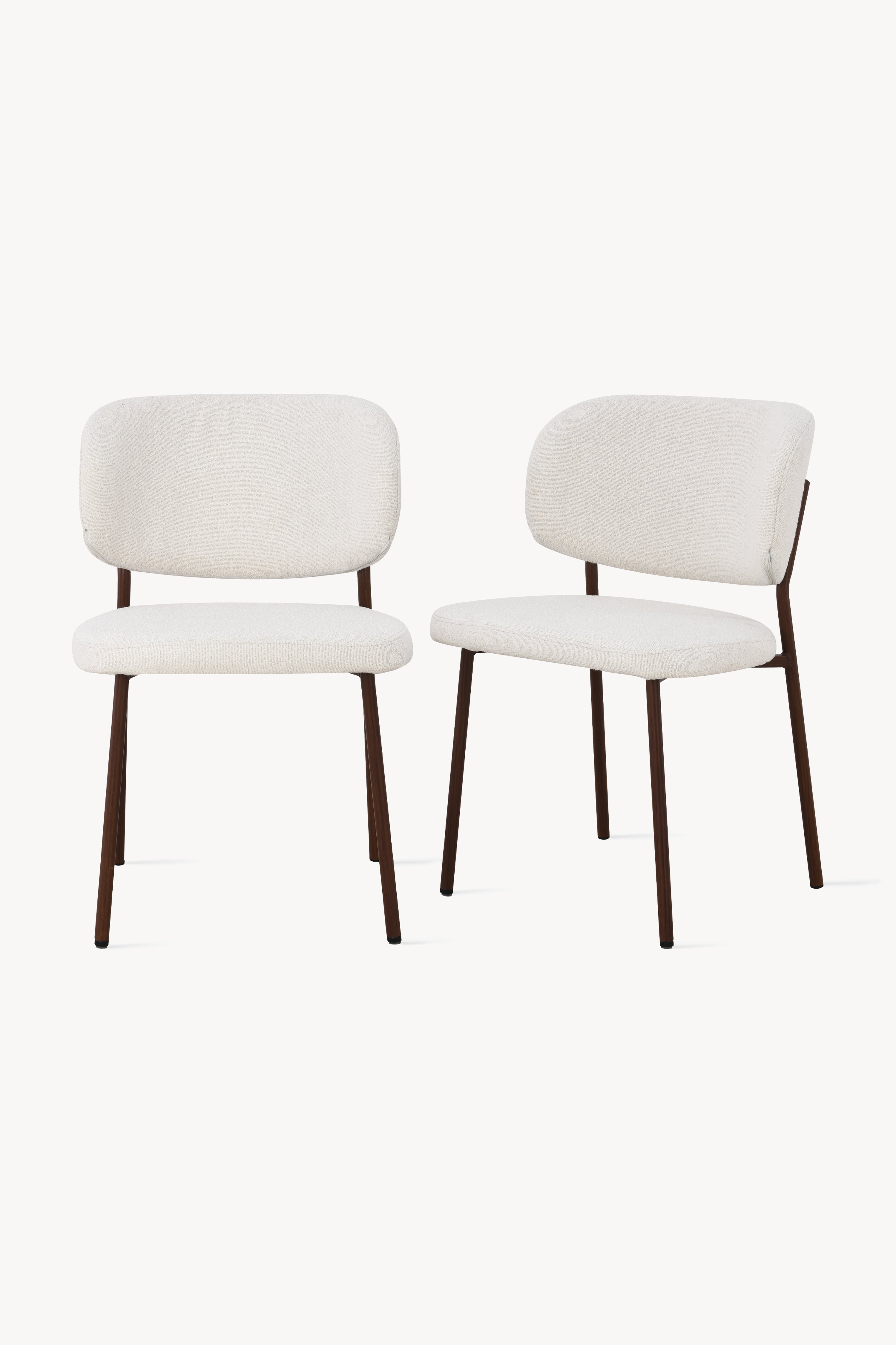 Silvia Fabric Chairs, Set of 2, Cream White