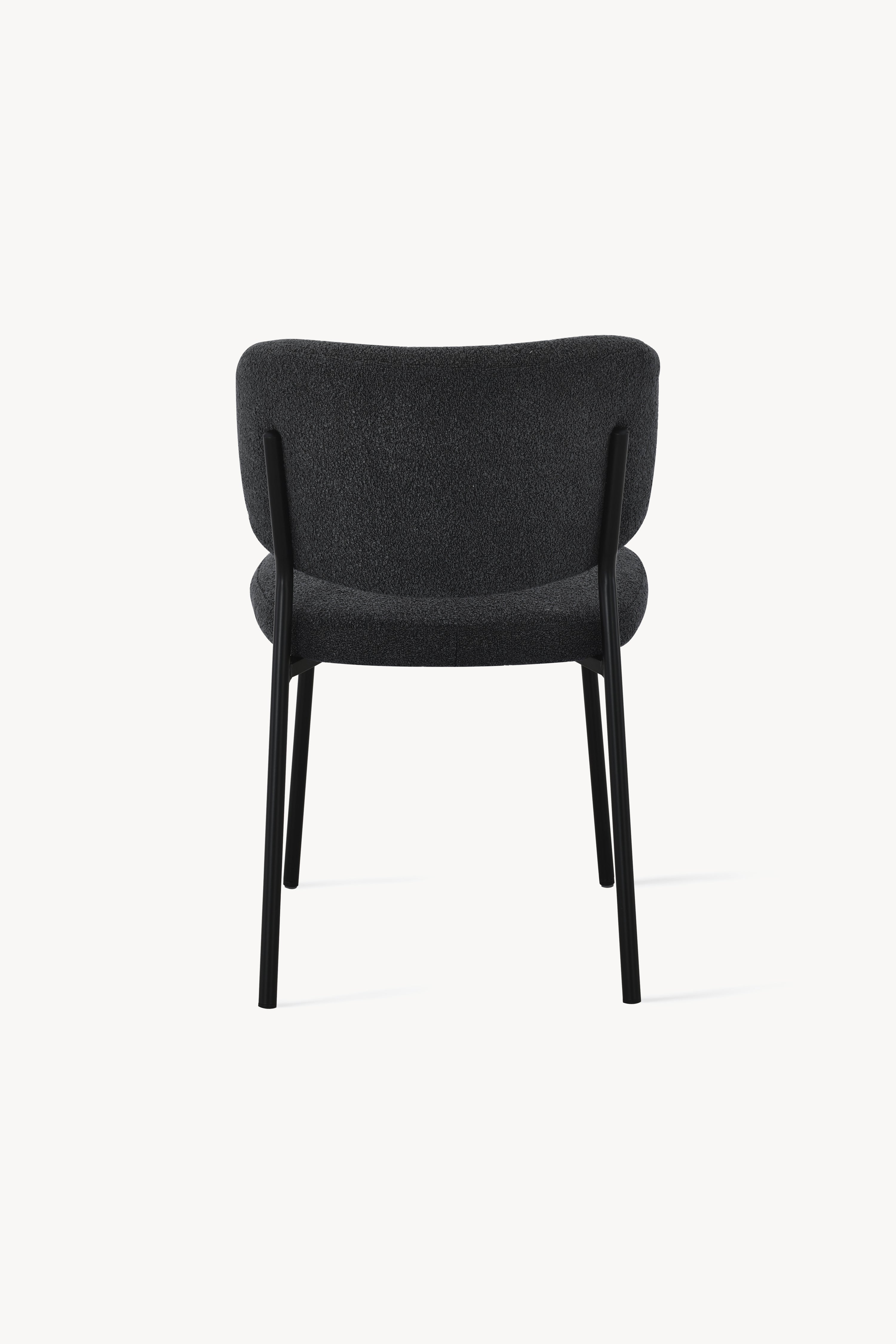 Sedie in tessuto Silvia, Set da 2, Grigio Scuro - Immagine dettaglio 3