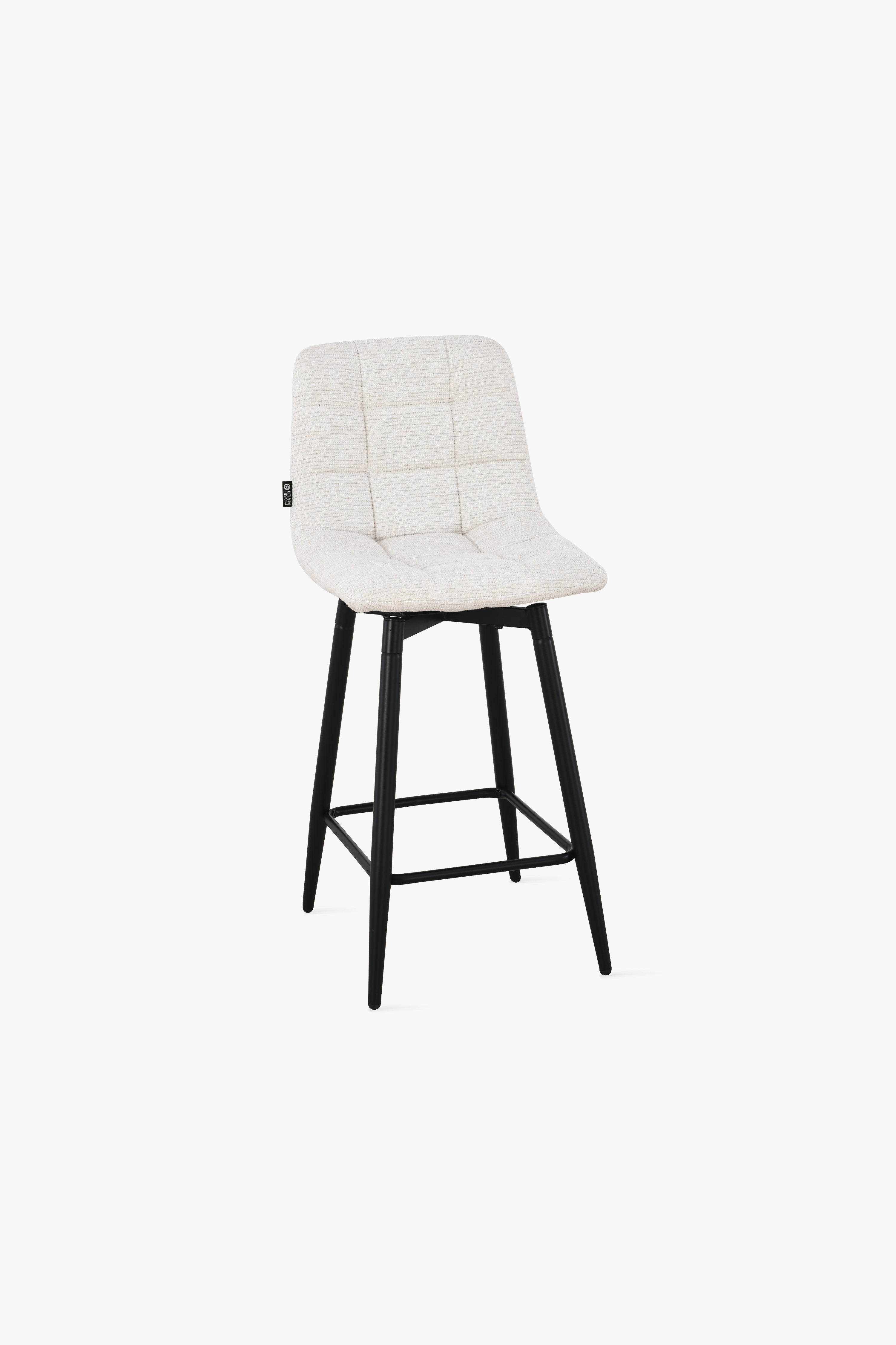Taburete din material textil Simone, Set de 2, Alb Crem - Imagine detaliu 2