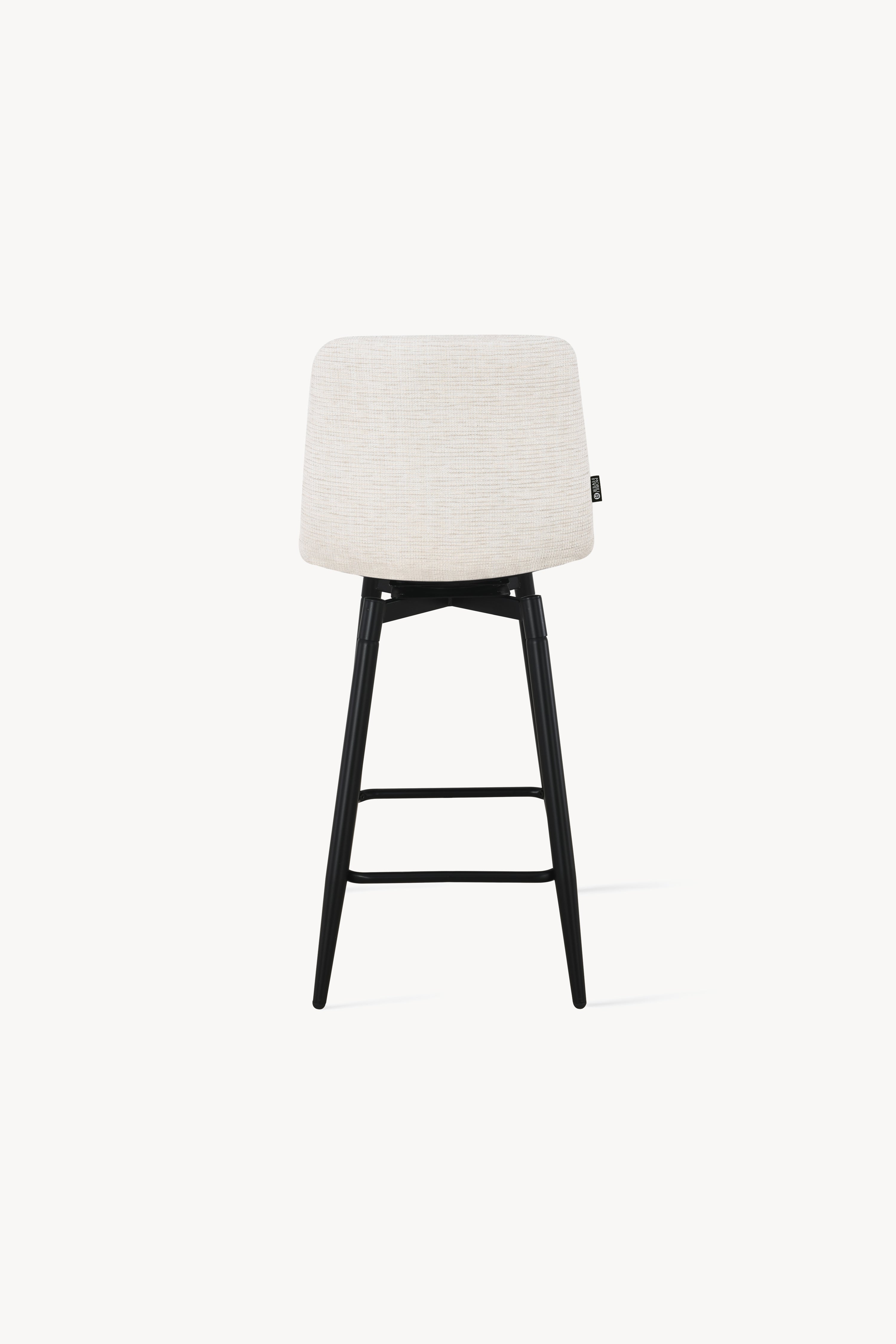 Taburete din material textil Simone, Set de 2, Alb Crem - Imagine detaliu 5