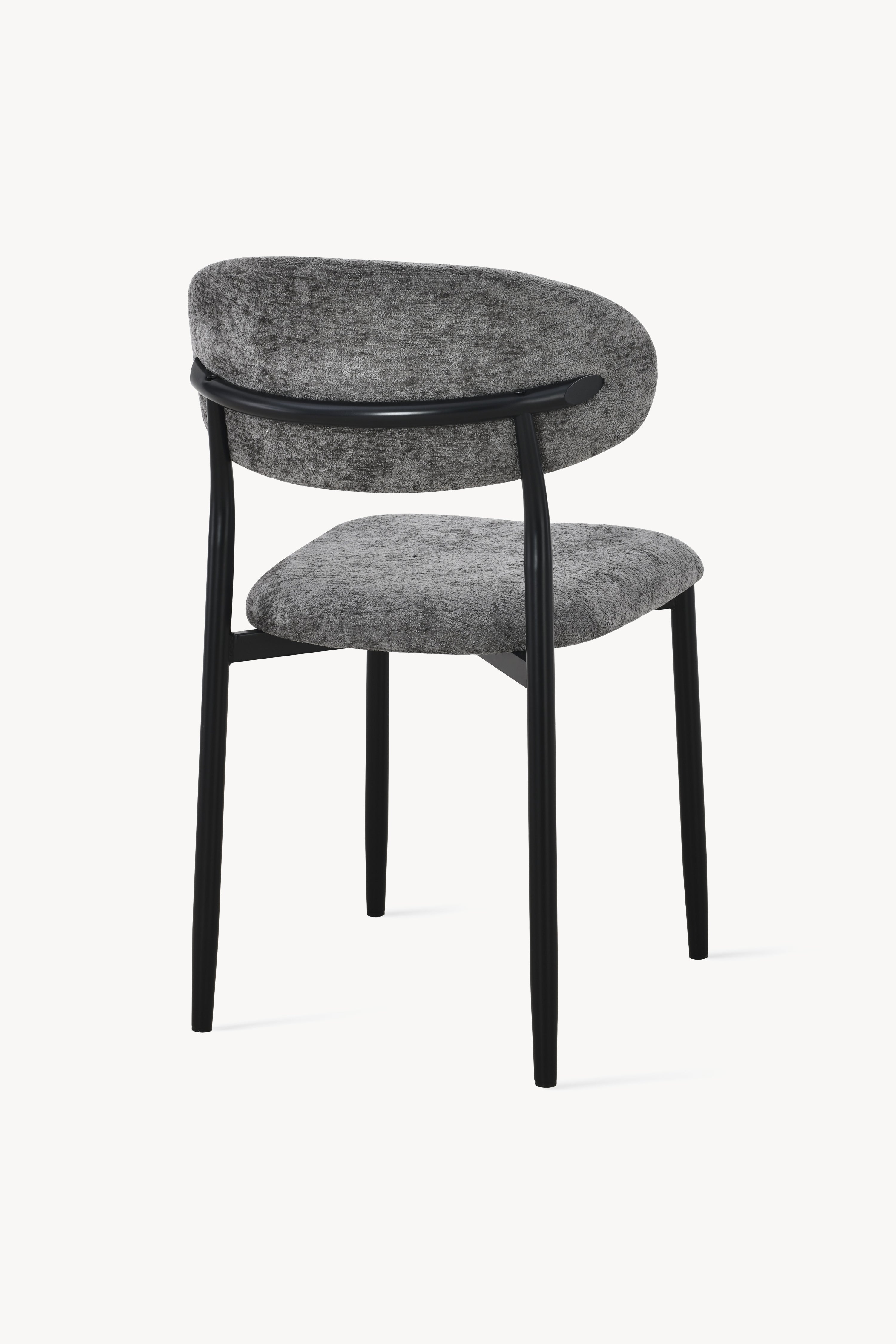 Sedie in tessuto Sofia, Set da 2, Grigio Scuro - Immagine dettaglio 3