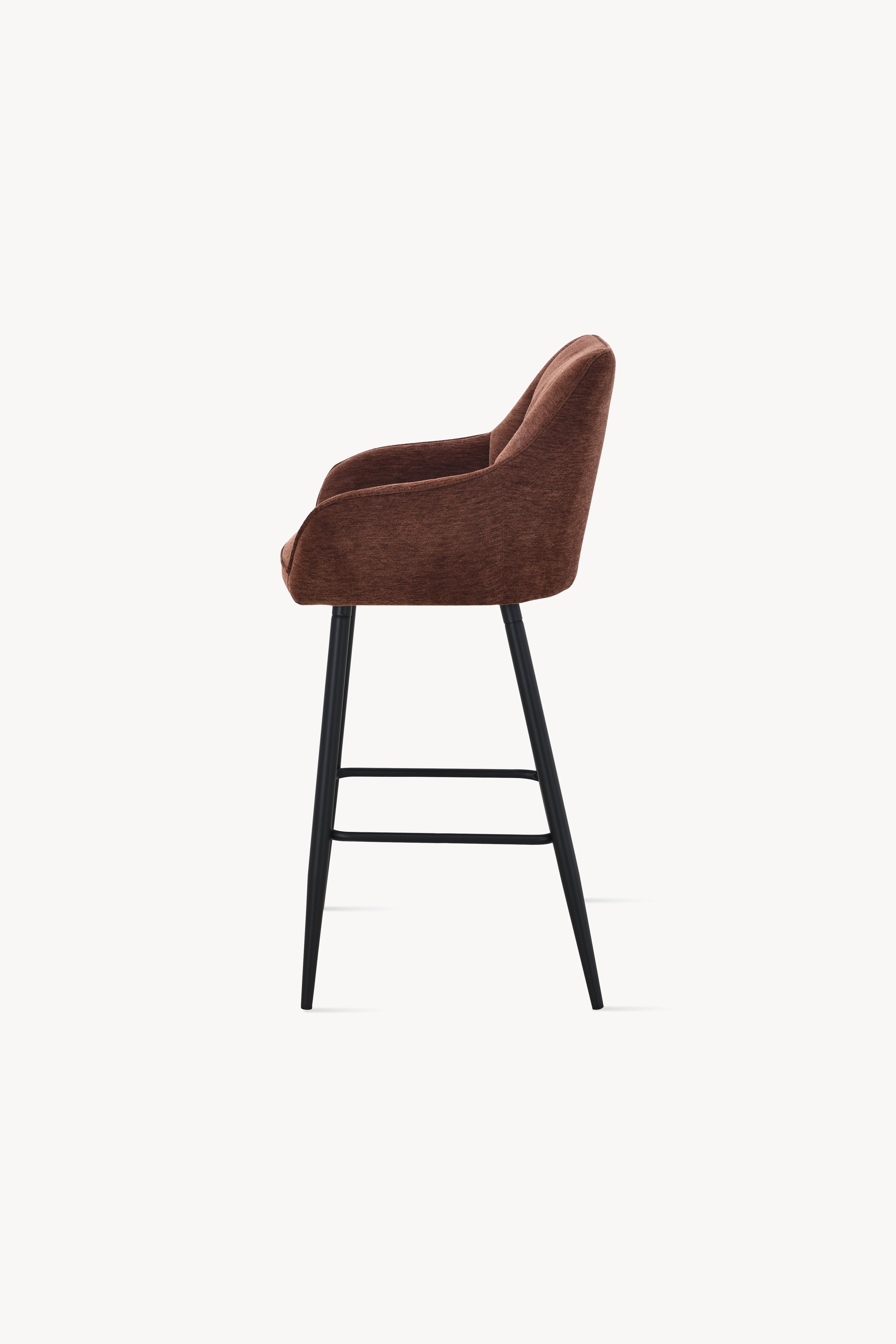 Taburete din material textil Thomas, Set de 2, Maro - Imagine detaliu 10