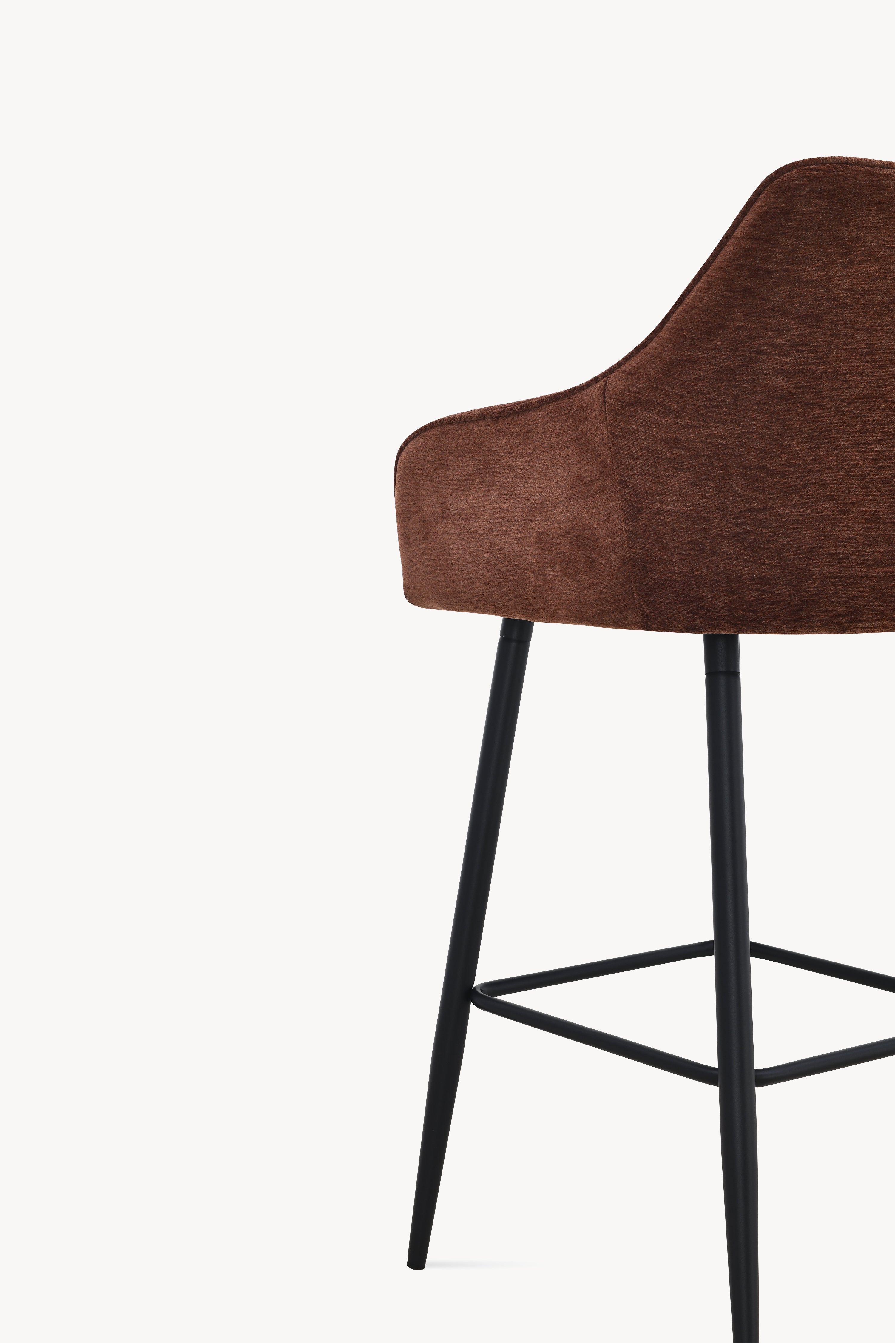 Taburete din material textil Thomas, Set de 2, Maro - Imagine detaliu 16