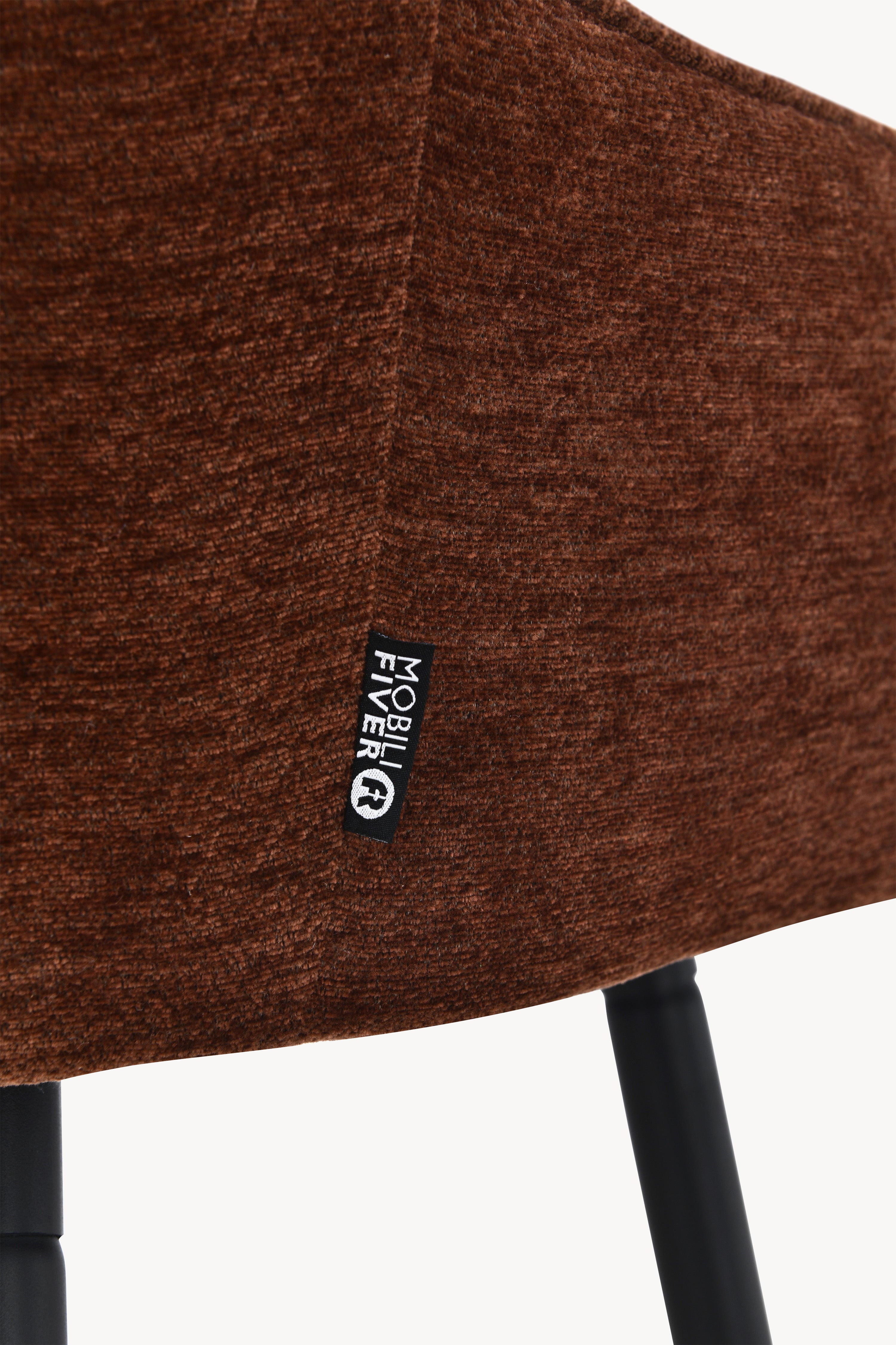 Taburete din material textil Thomas, Set de 2, Maro - Imagine detaliu 6