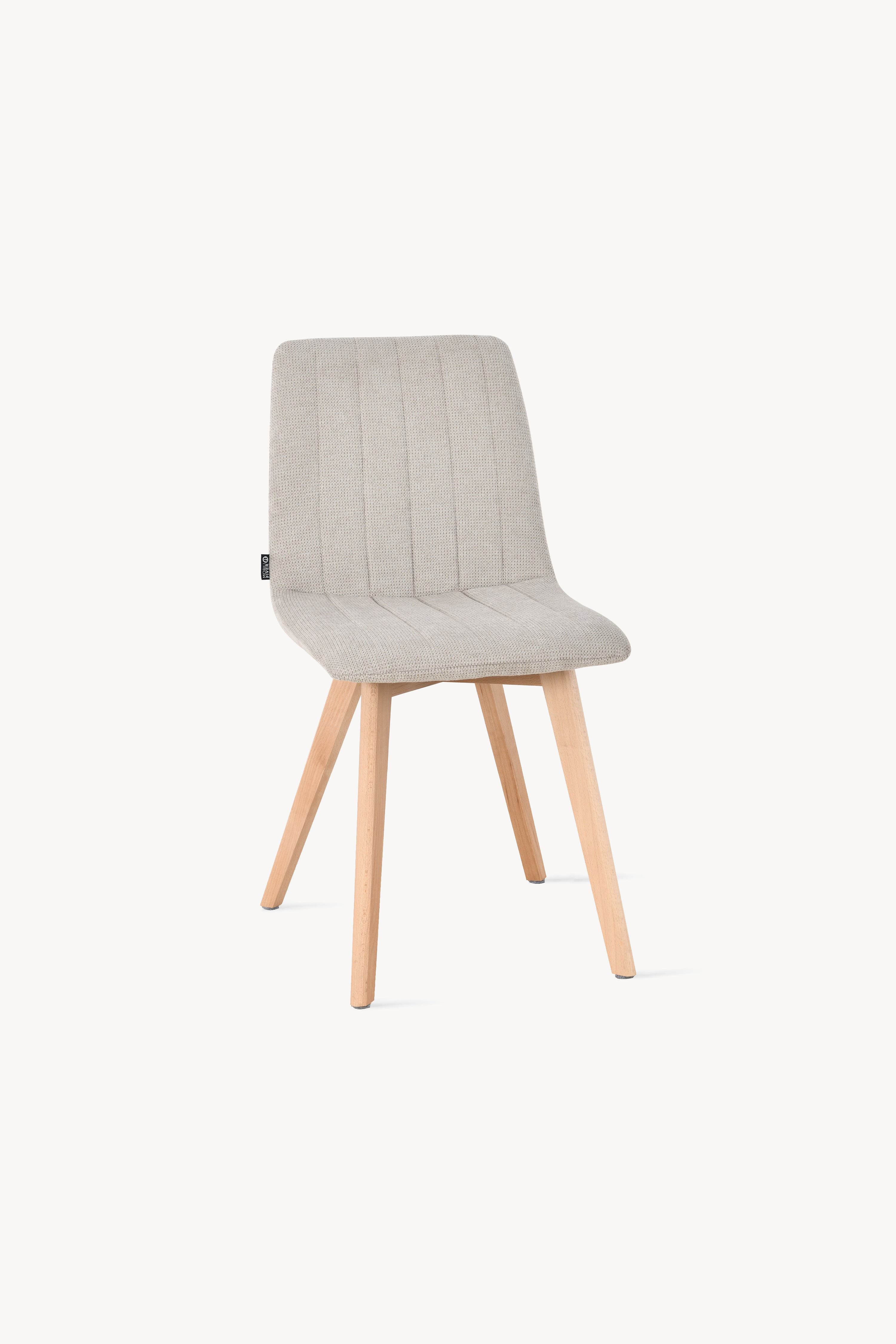 Vera stoffstoler, sett med 2, beige med trebein