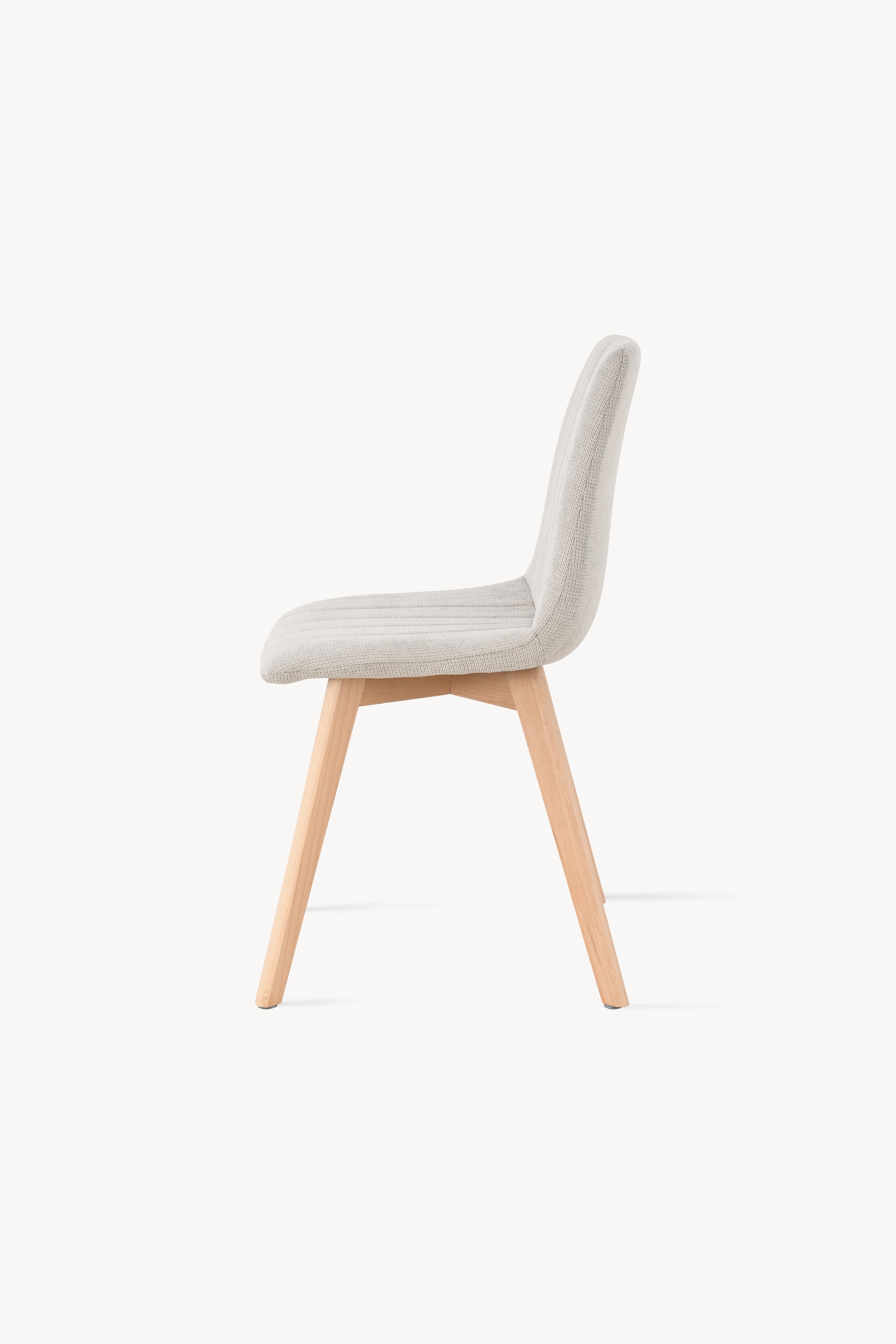 Sedie in tessuto Vera, Set da 2, Beige con gambe in legno - Immagine dettaglio 6