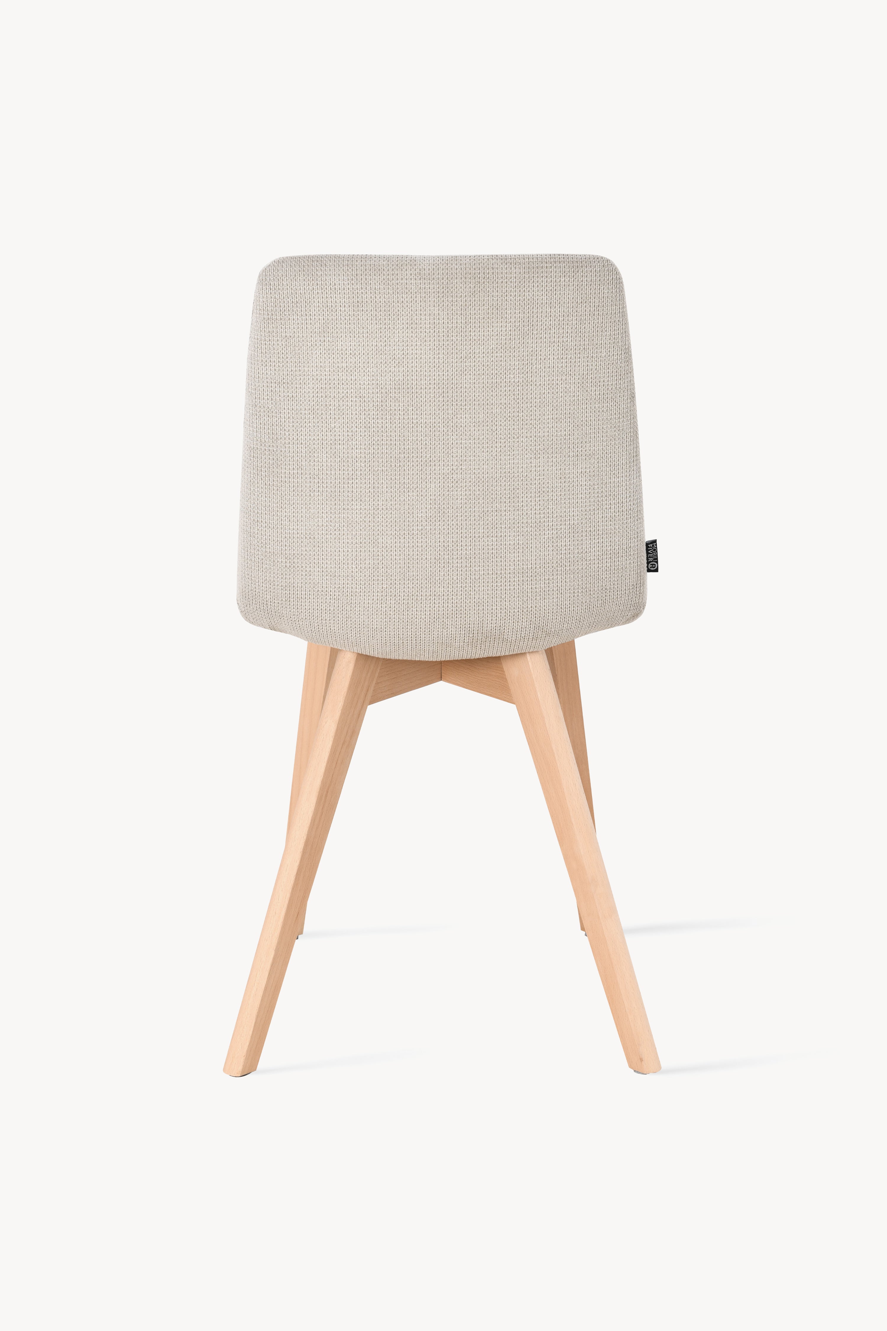 Sedie in tessuto Vera, Set da 2, Beige con gambe in legno - Immagine dettaglio 11