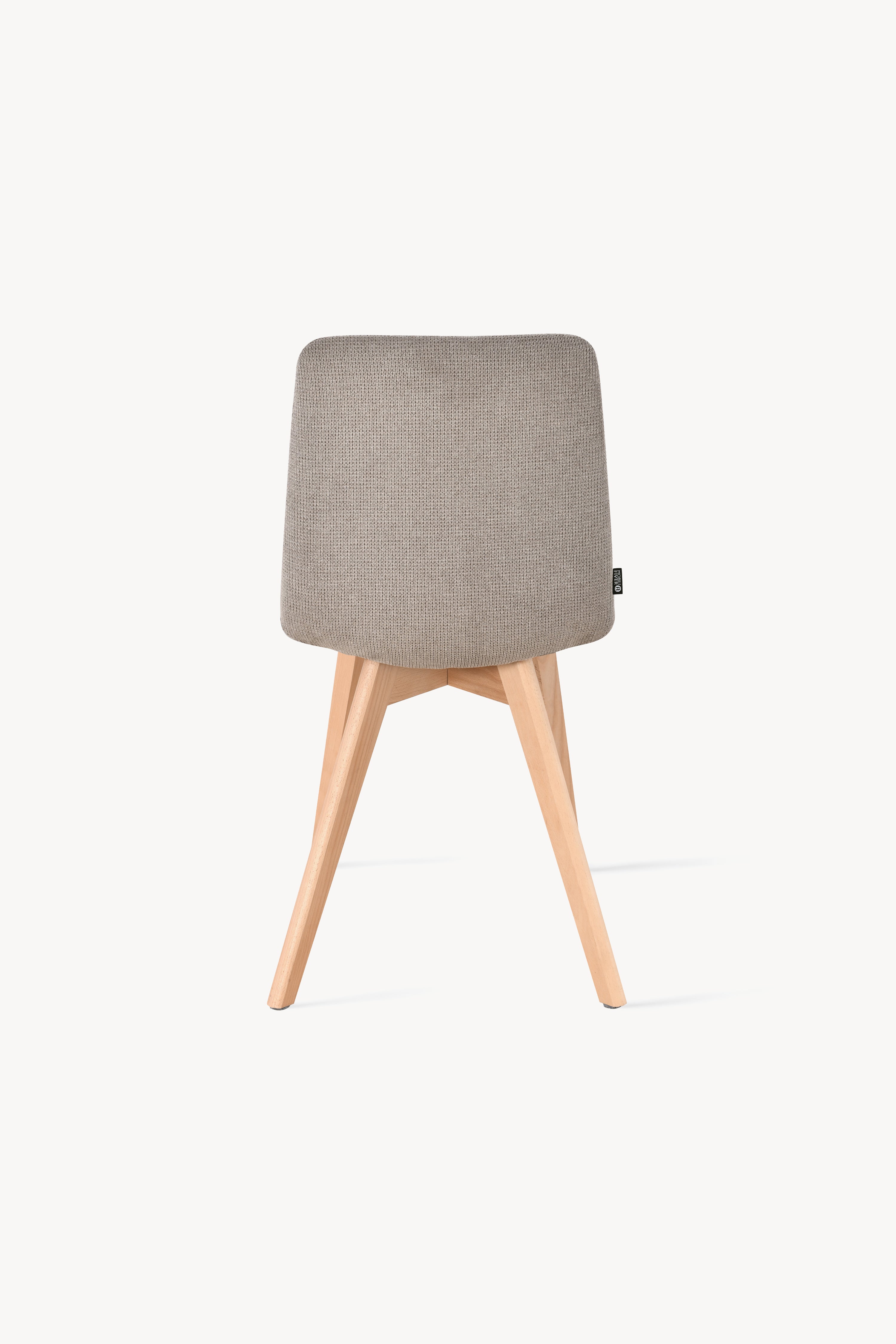 Sedie in tessuto Vera, Set da 2, Beige Scuro con gambe in legno - Immagine dettaglio 5