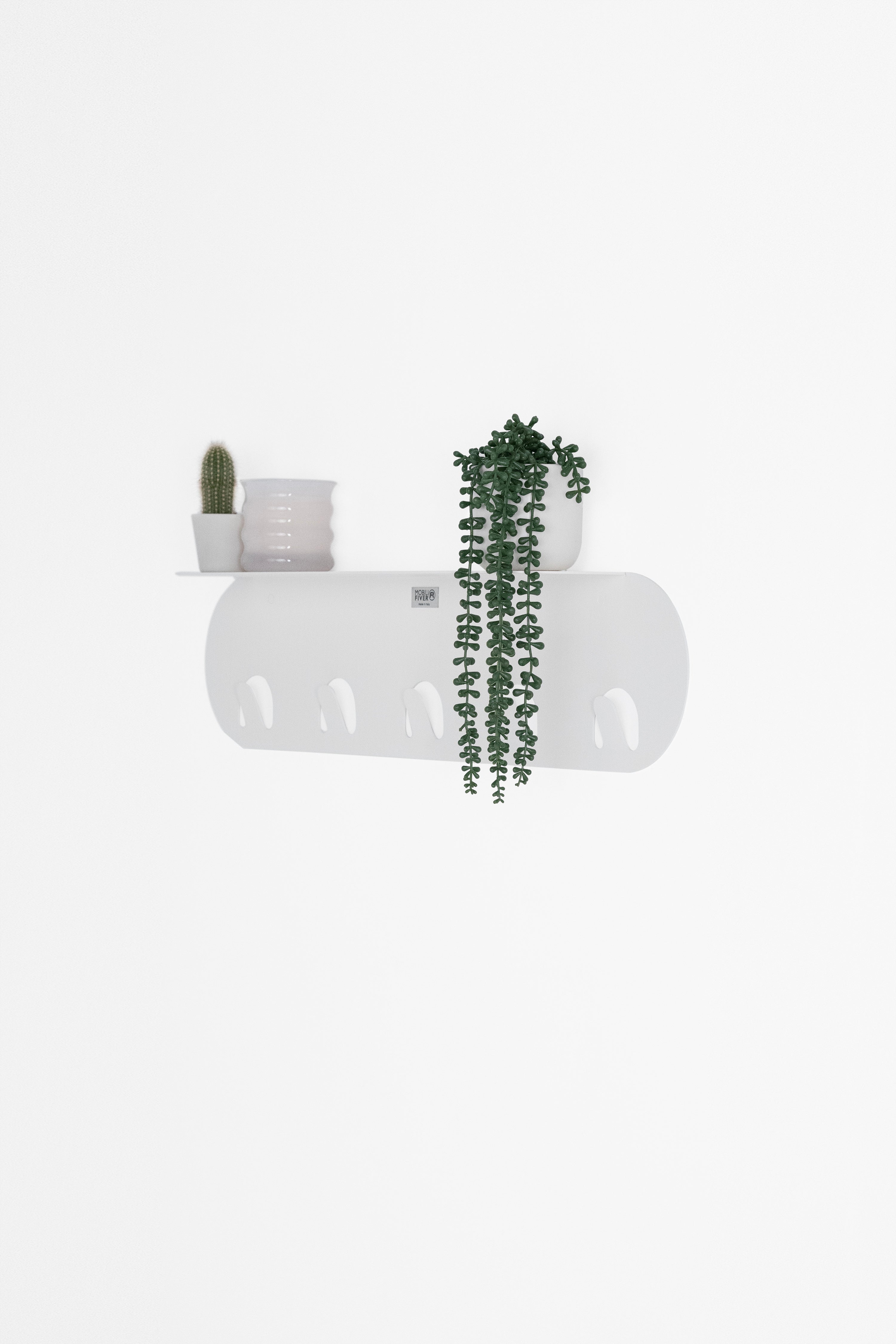 Appendiabiti da parete in metallo Camilla, 80 cm, Bianco - Immagine dettaglio 4