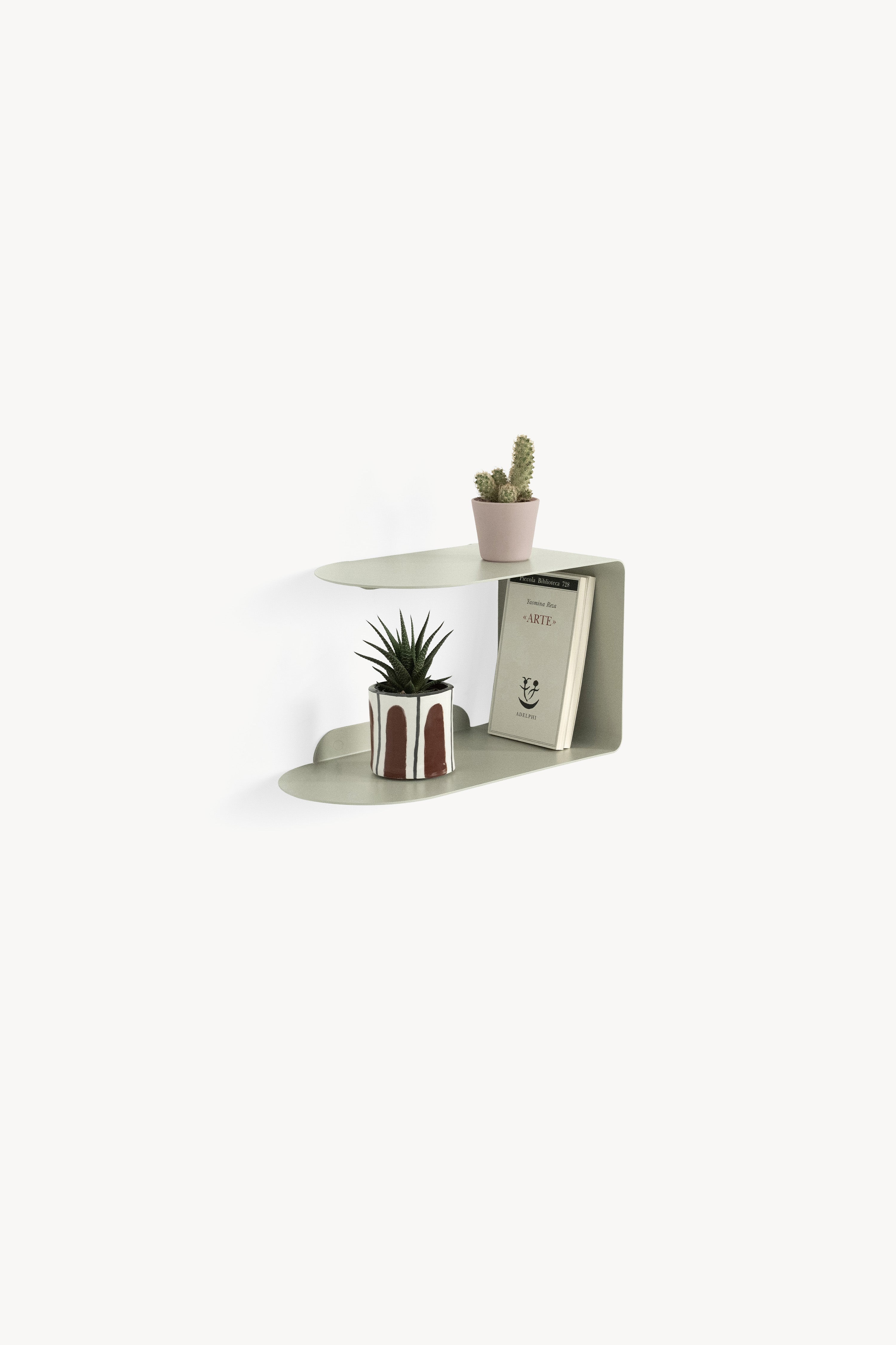 Mensola in metallo Camilla a C, 35x18x20 cm, Beige - Immagine dettaglio 2