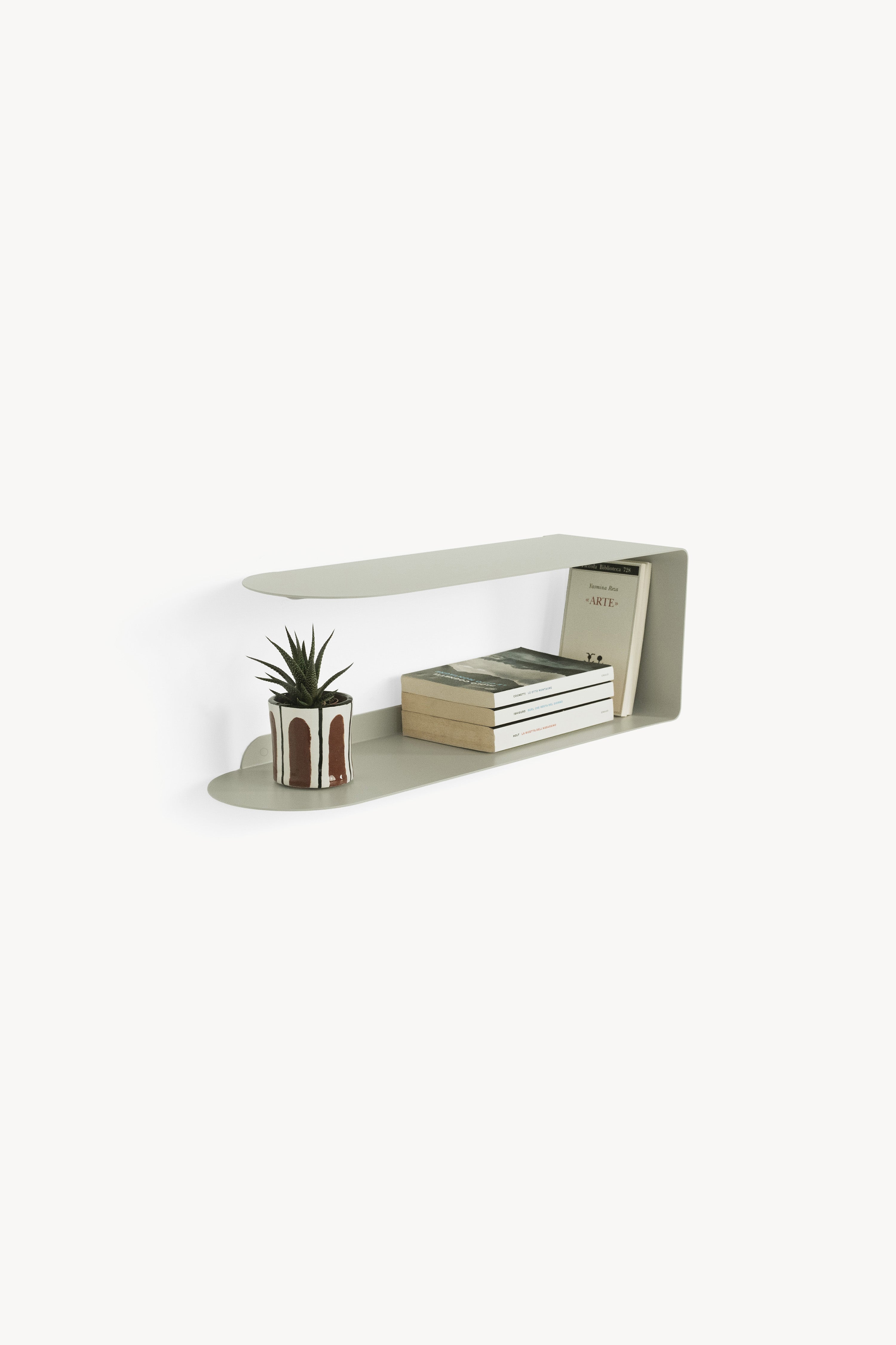 Étagère en métal Camilla en forme de C, 60x18x20 cm, Beige