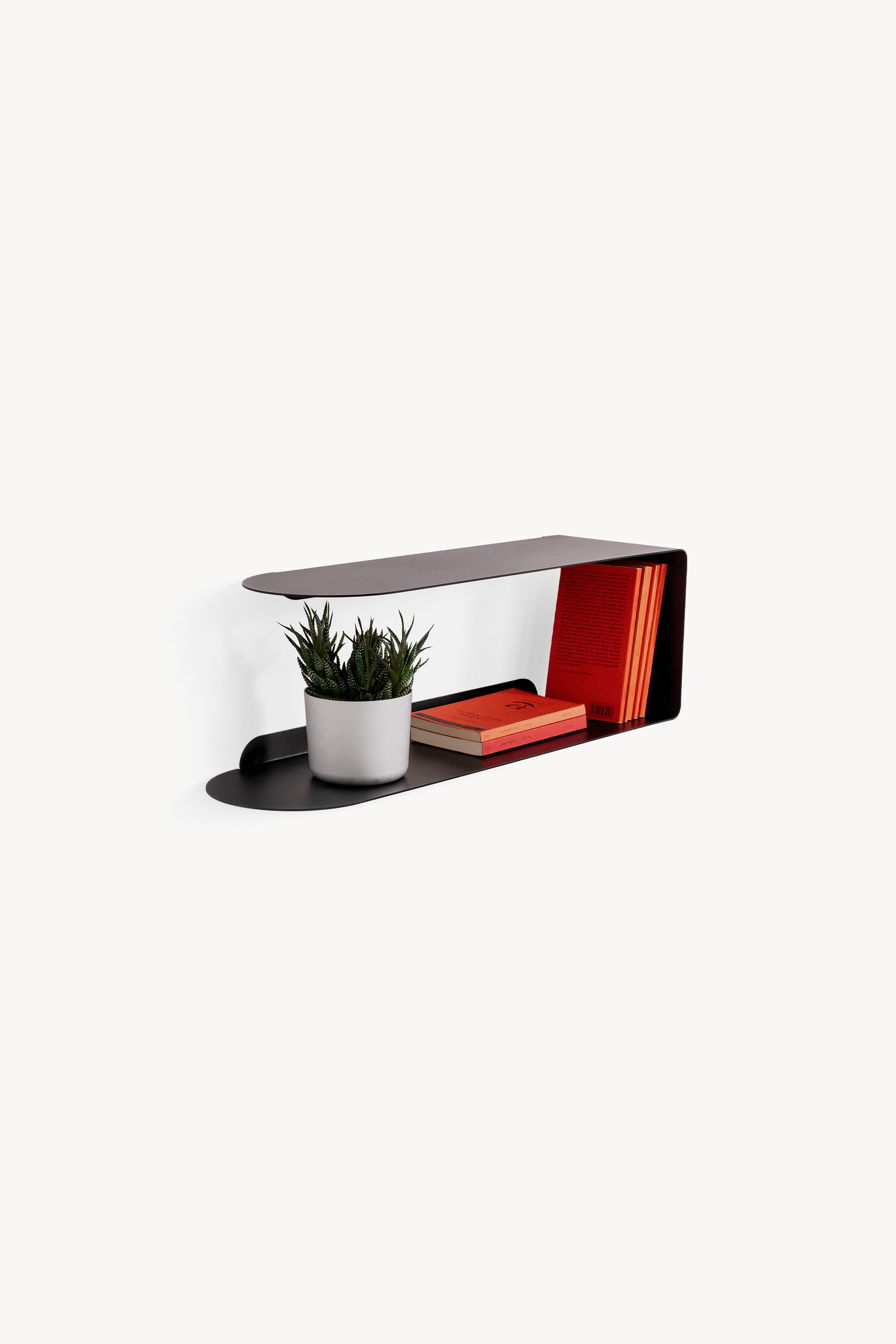 Mensola in metallo Camilla a C, 60x18x20 cm, Nero - Immagine principale