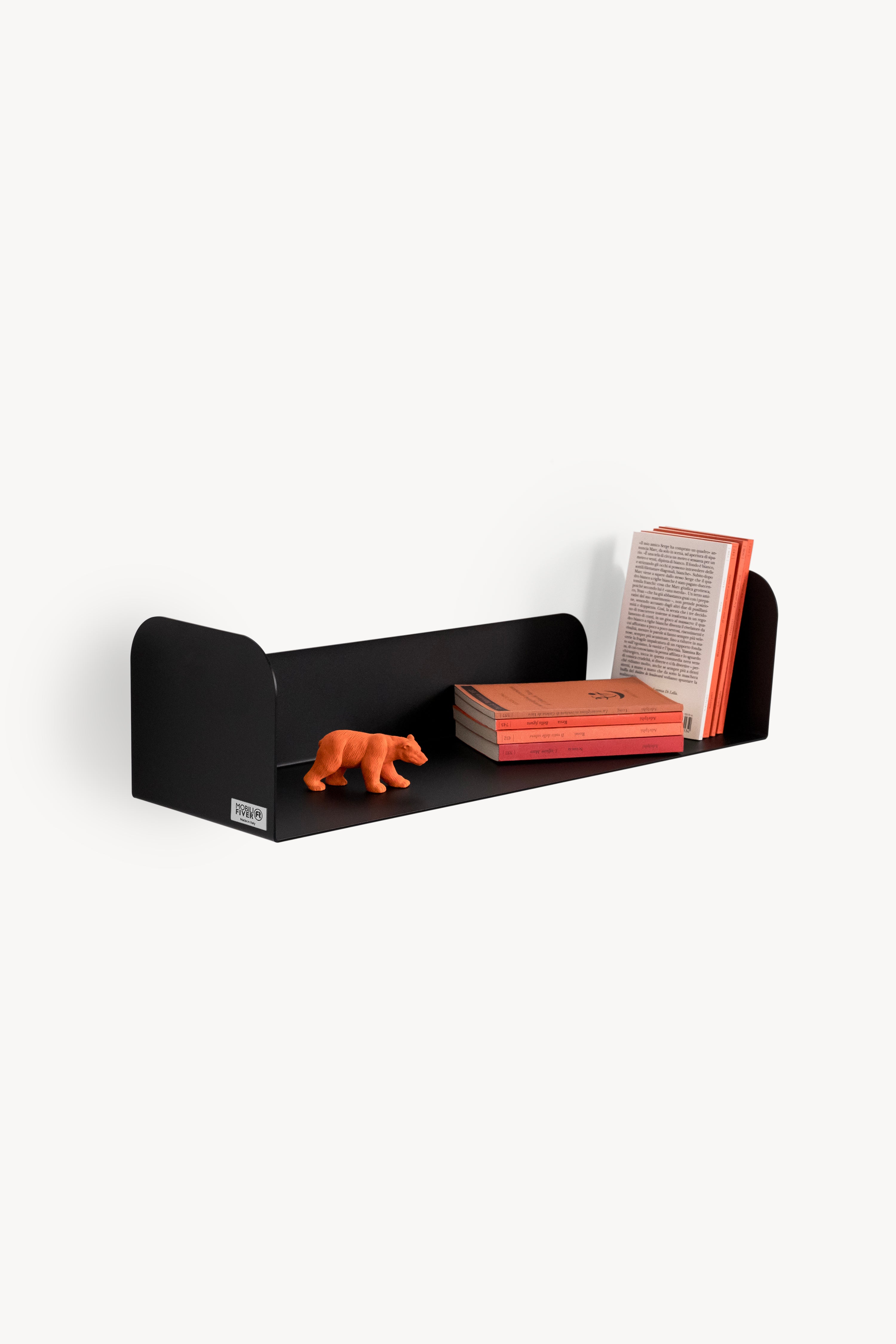 Mensola in metallo Camilla a U, 60x18x15 cm, Nero