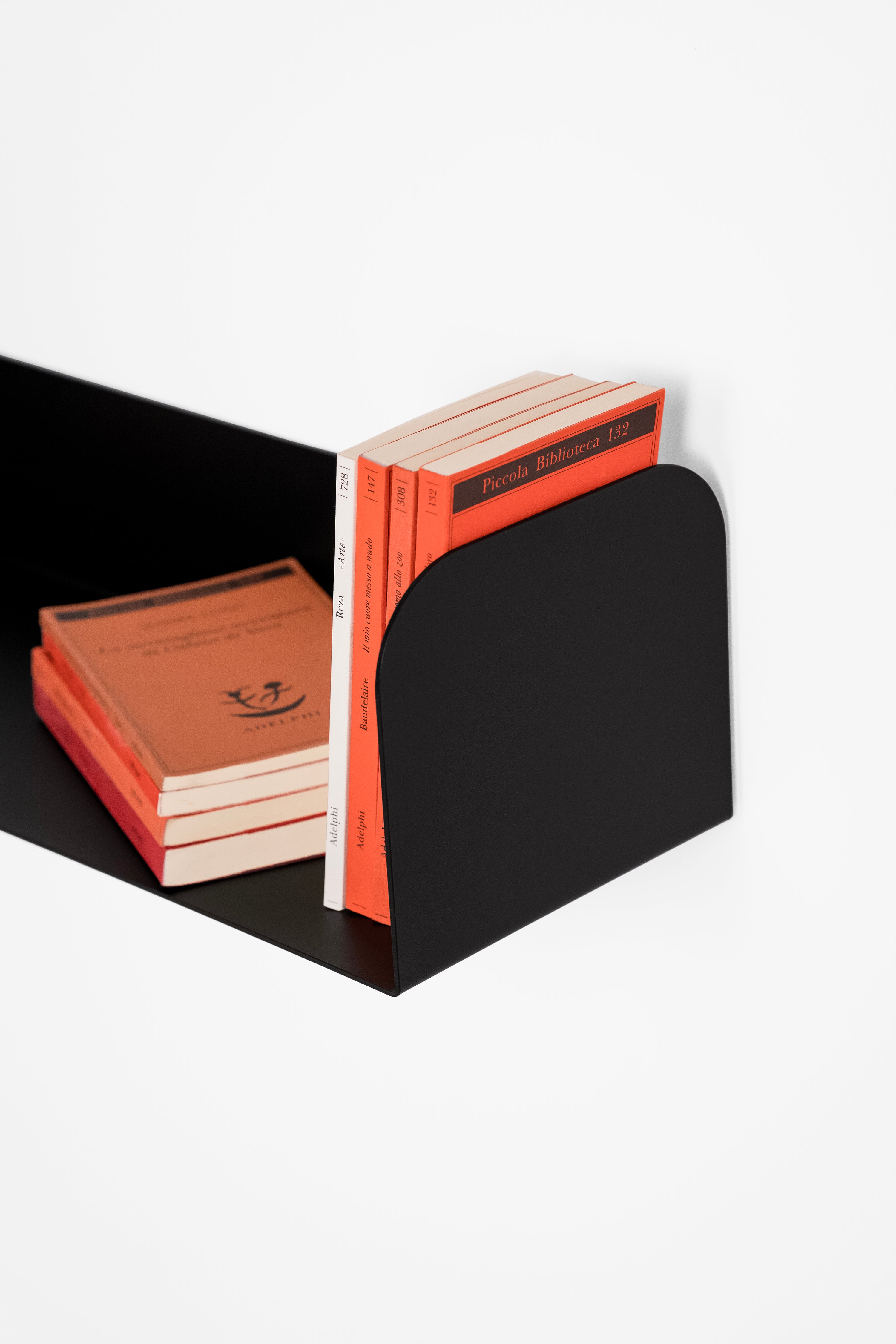 Mensola in metallo Camilla a U, 90x18x15 cm, Nero