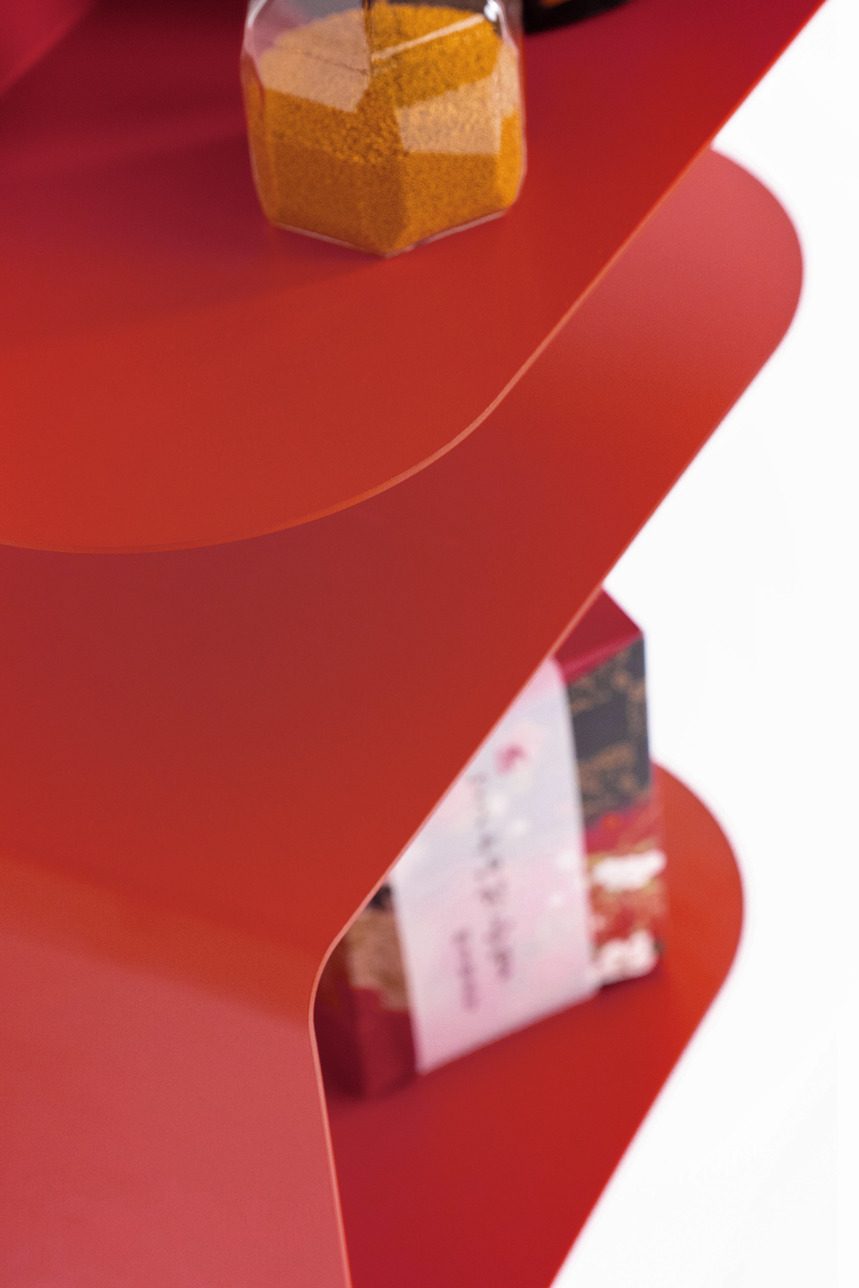 Coppia di mensole in metallo Camilla a C, 35x18x20 cm, Terracotta - Immagine dettaglio 1
