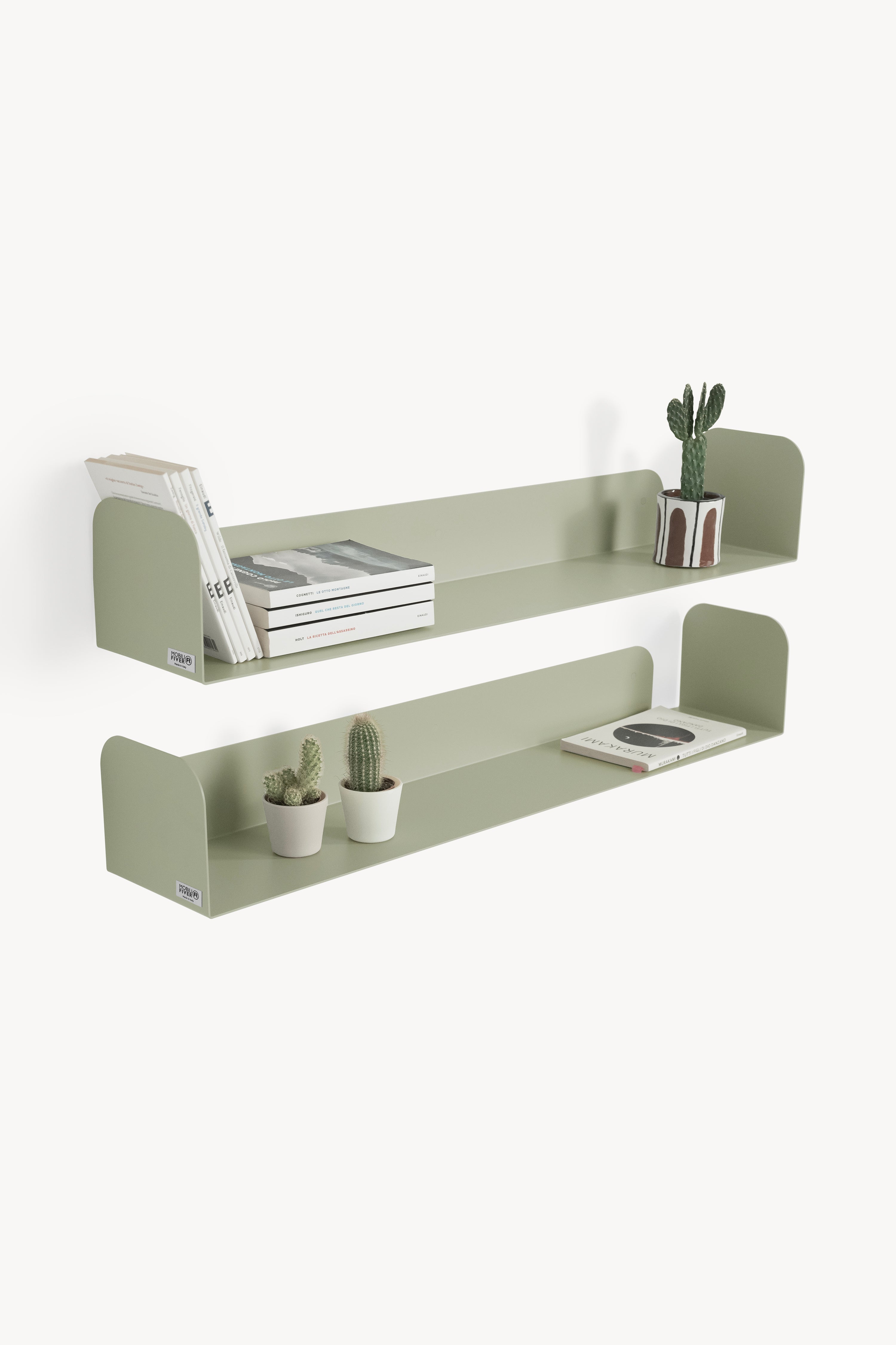 Coppia di mensole in metallo Camilla a U, 90x18x15 cm, Beige - Immagine principale