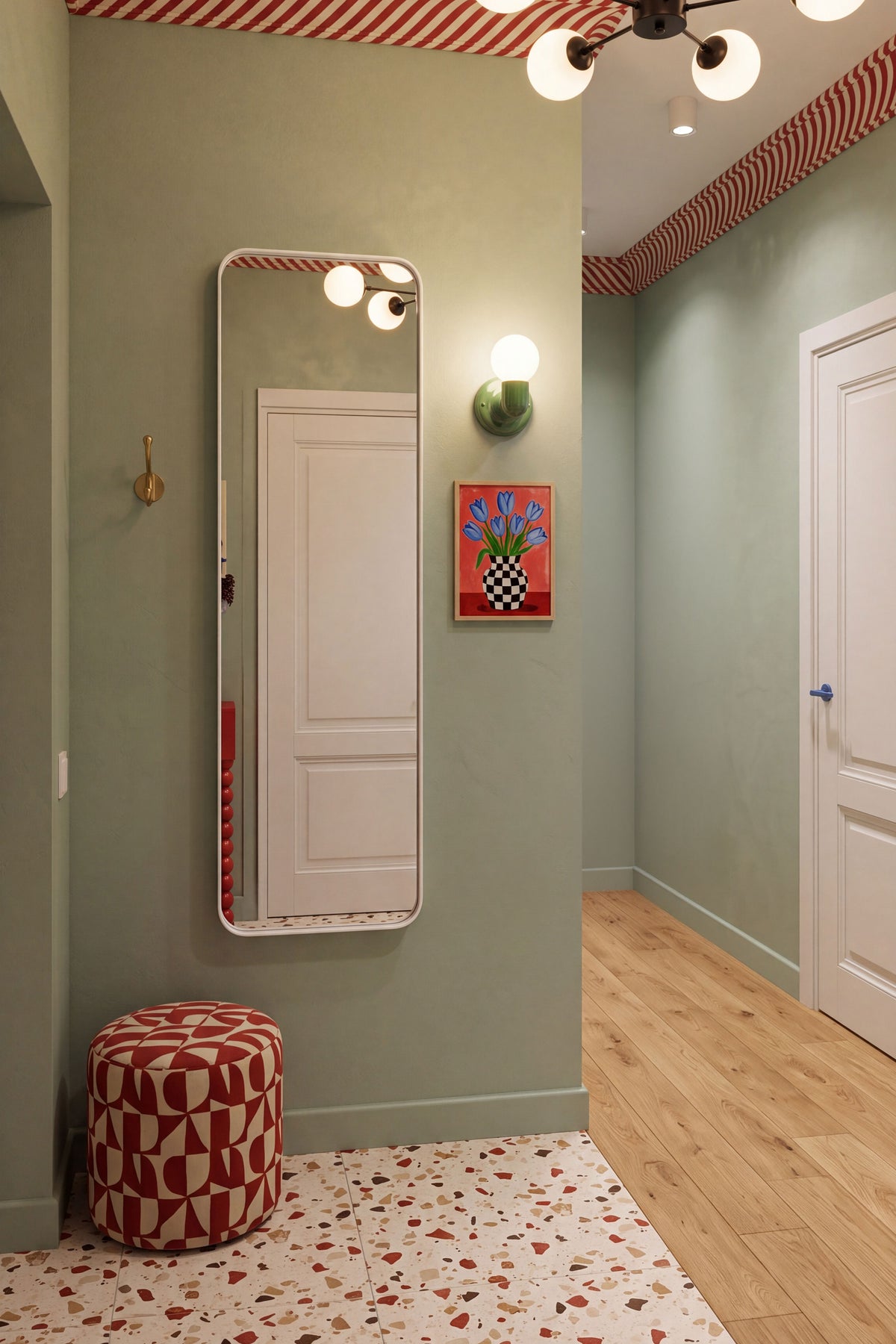 Rectangular mirror Ambra, 150x50 cm, white aluminium frame - Set image 1