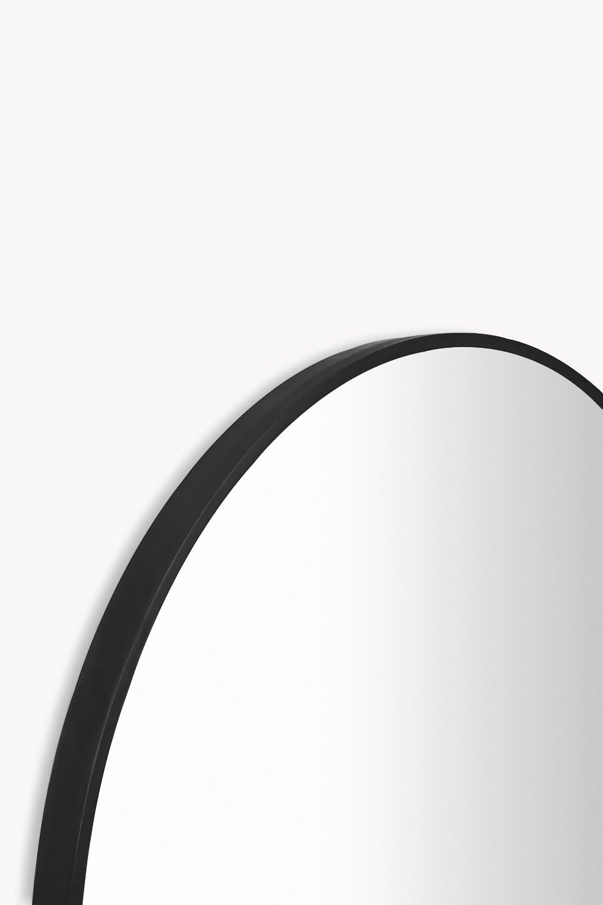 Oval mirror Camilla, 150x40 cm, black metal frame