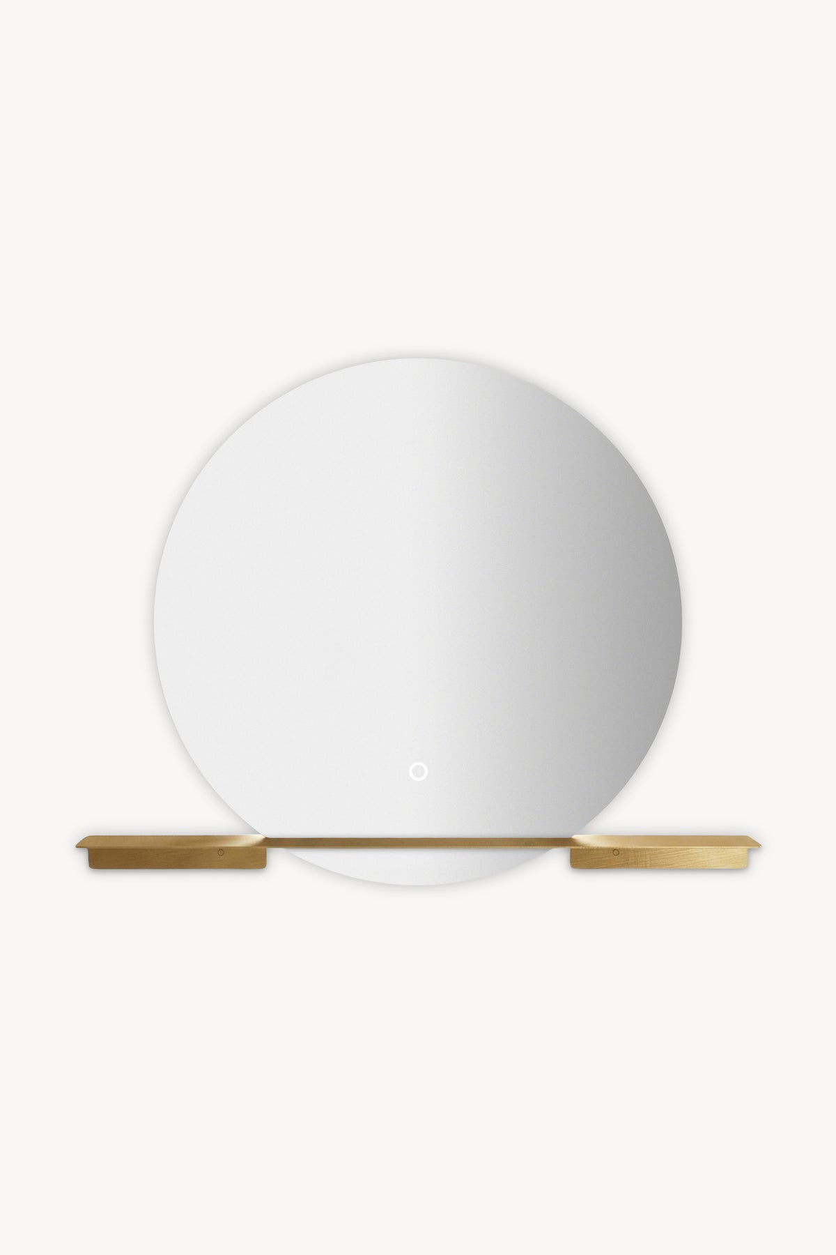 Miroir rond à LED Cristina Ø 80 cm avec étagère en laiton brossé 100x13,5 cm - Image principale