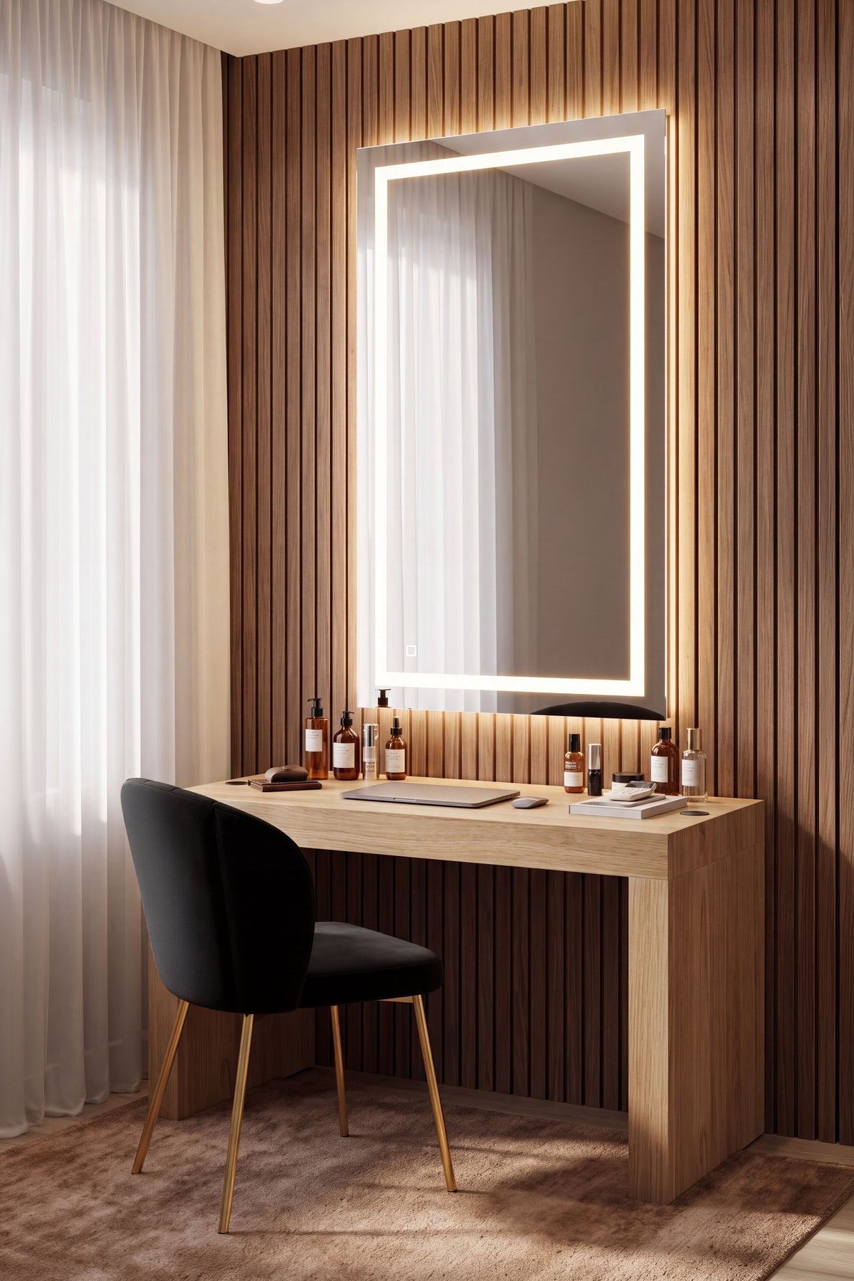 Erica rectangular LED mirror, 120x70 cm, warm white light - Set image 1