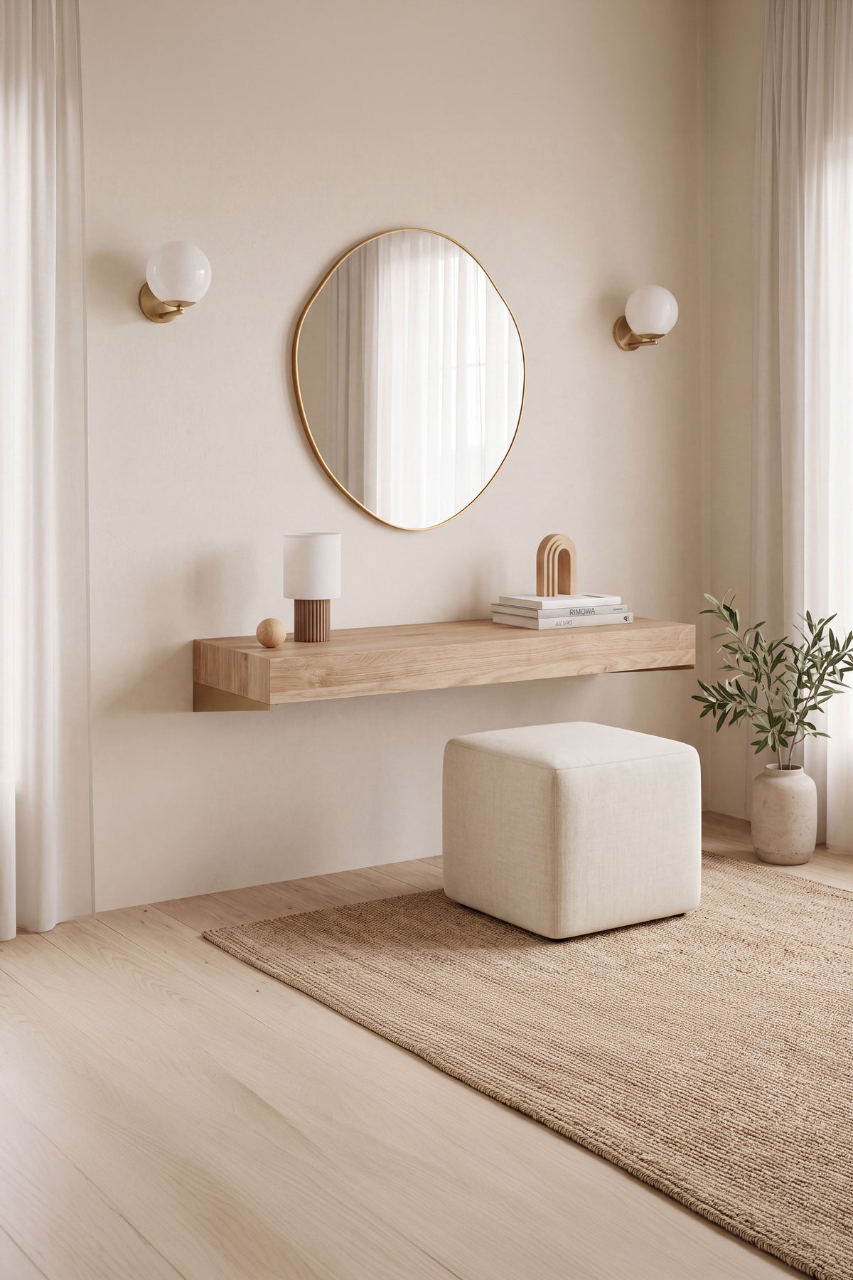 Pietro Irregular Wall Mirror, 60x58 cm, Brass-Coloured Steel Frame - Set image 1