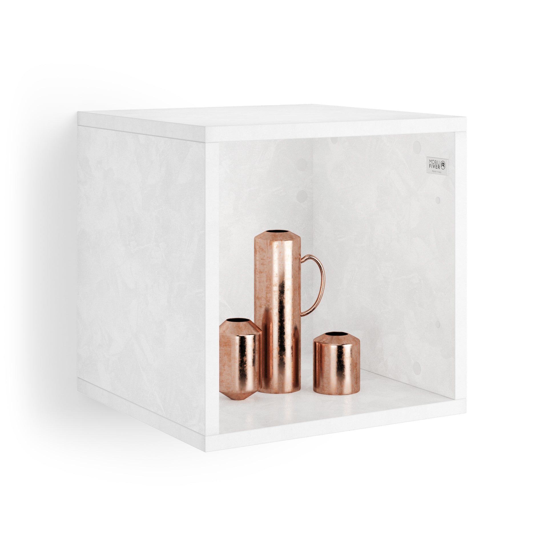 Hängeschrank X 36 ohne Türe, Weißer Beton