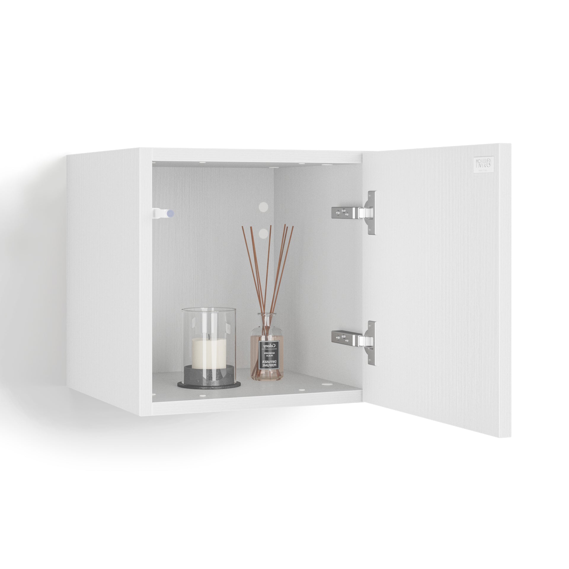 Wandkast easy 36 met deur met scharnieren wit essen