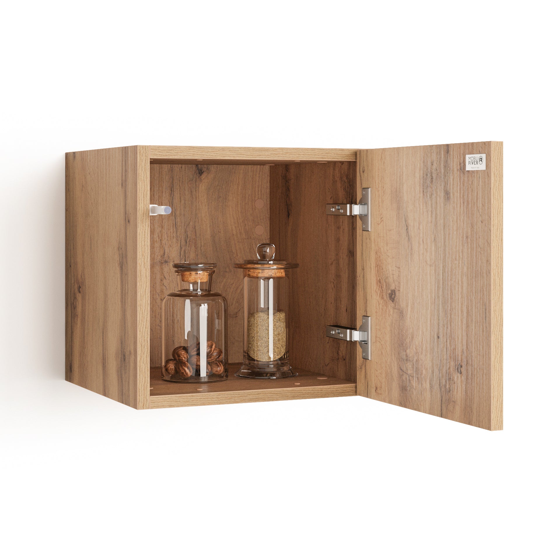 Armoire Suspendue Easy 36 Avec Porte Battante, Bois Rustique - Detail image 1