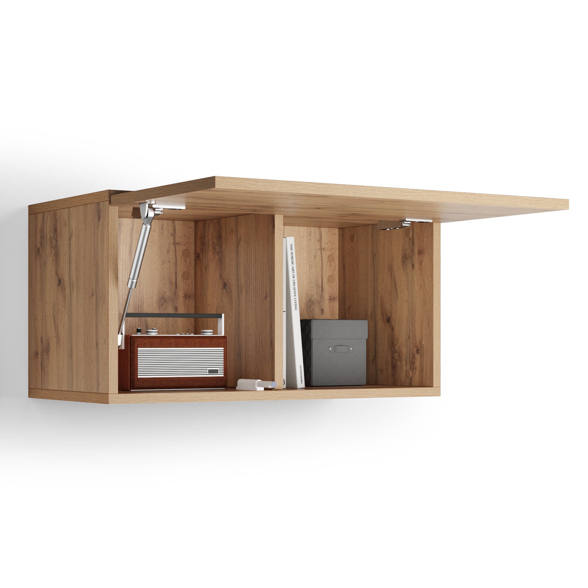 Easy Wall Unit 70 with Lift Up Door, Rustic Oak