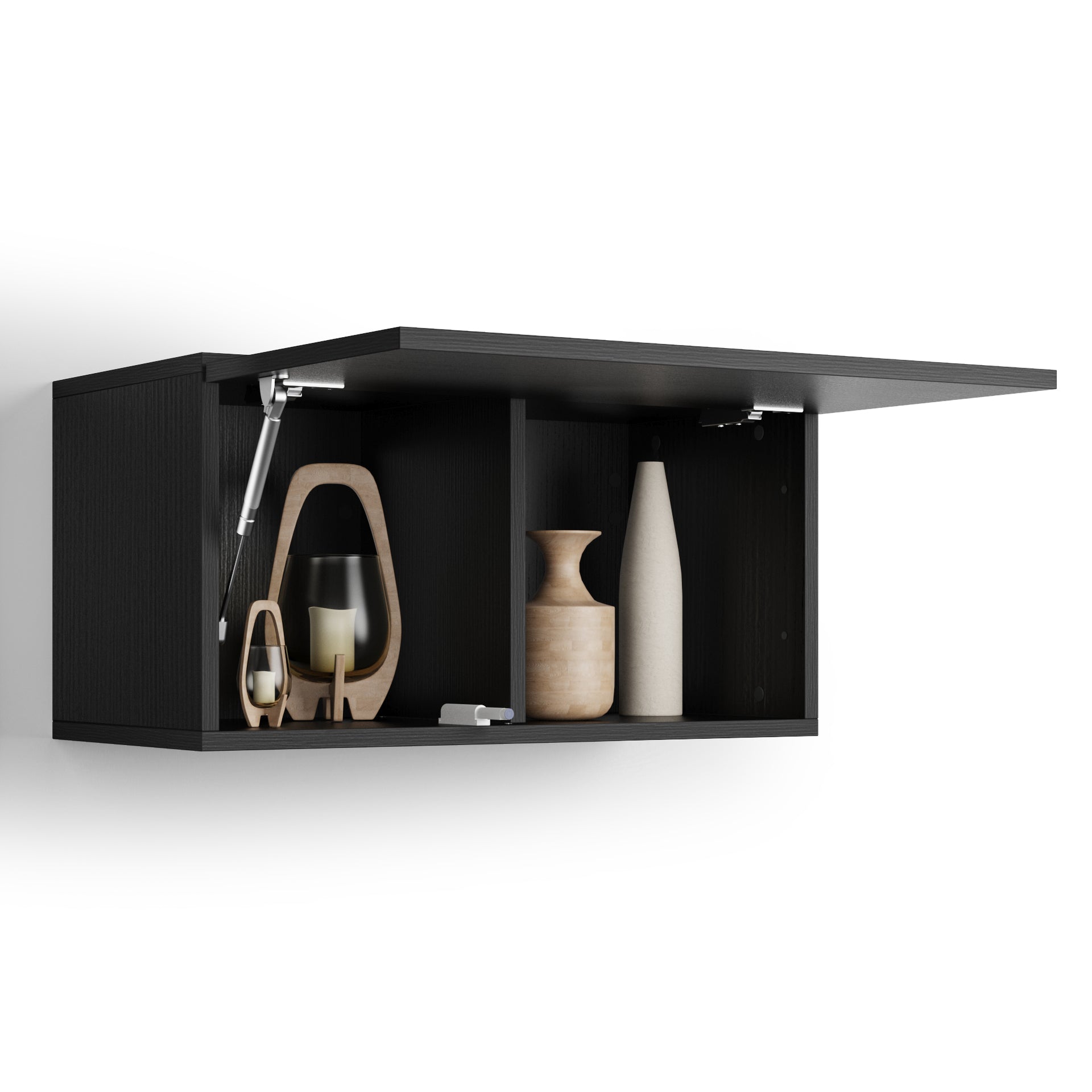 Wandkast easy 70 met opgaande klepdeur zwart essen - Detail image 1